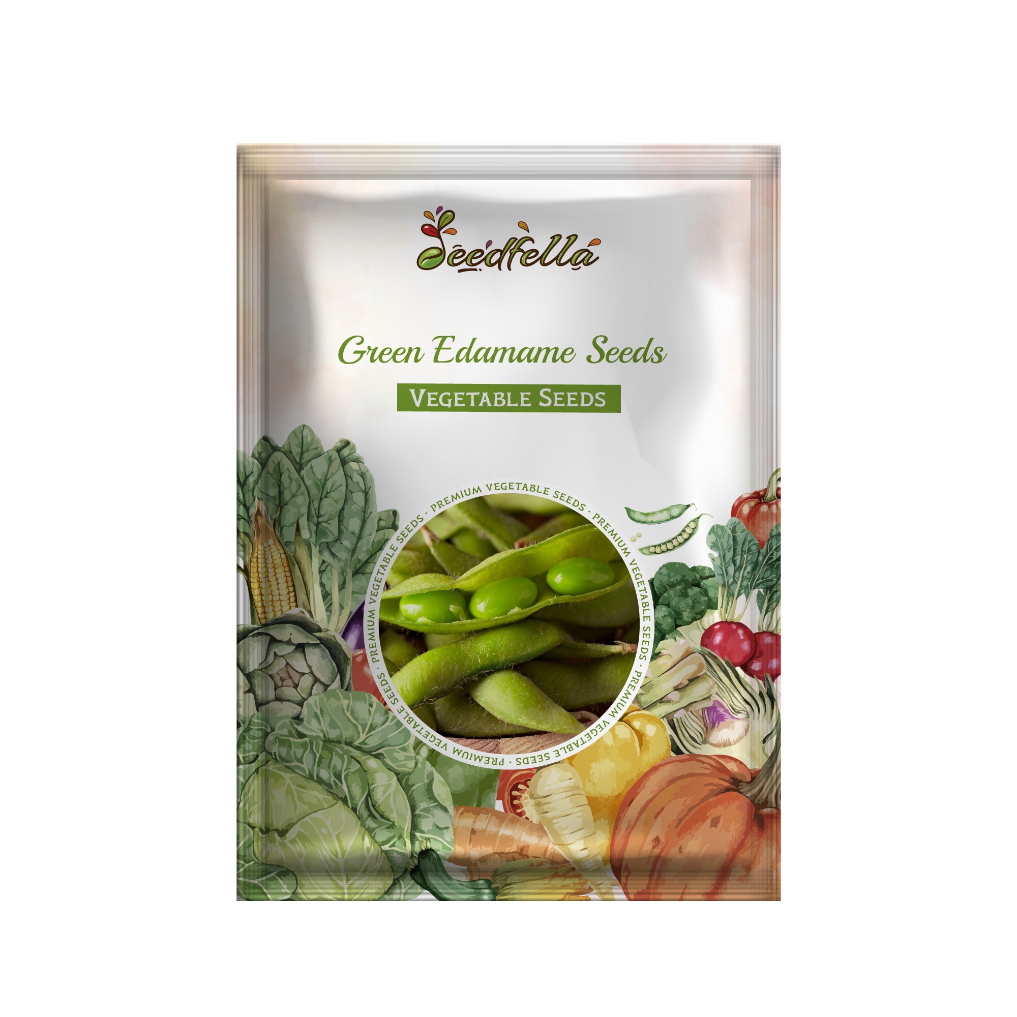 Edamame plants growing in a garden