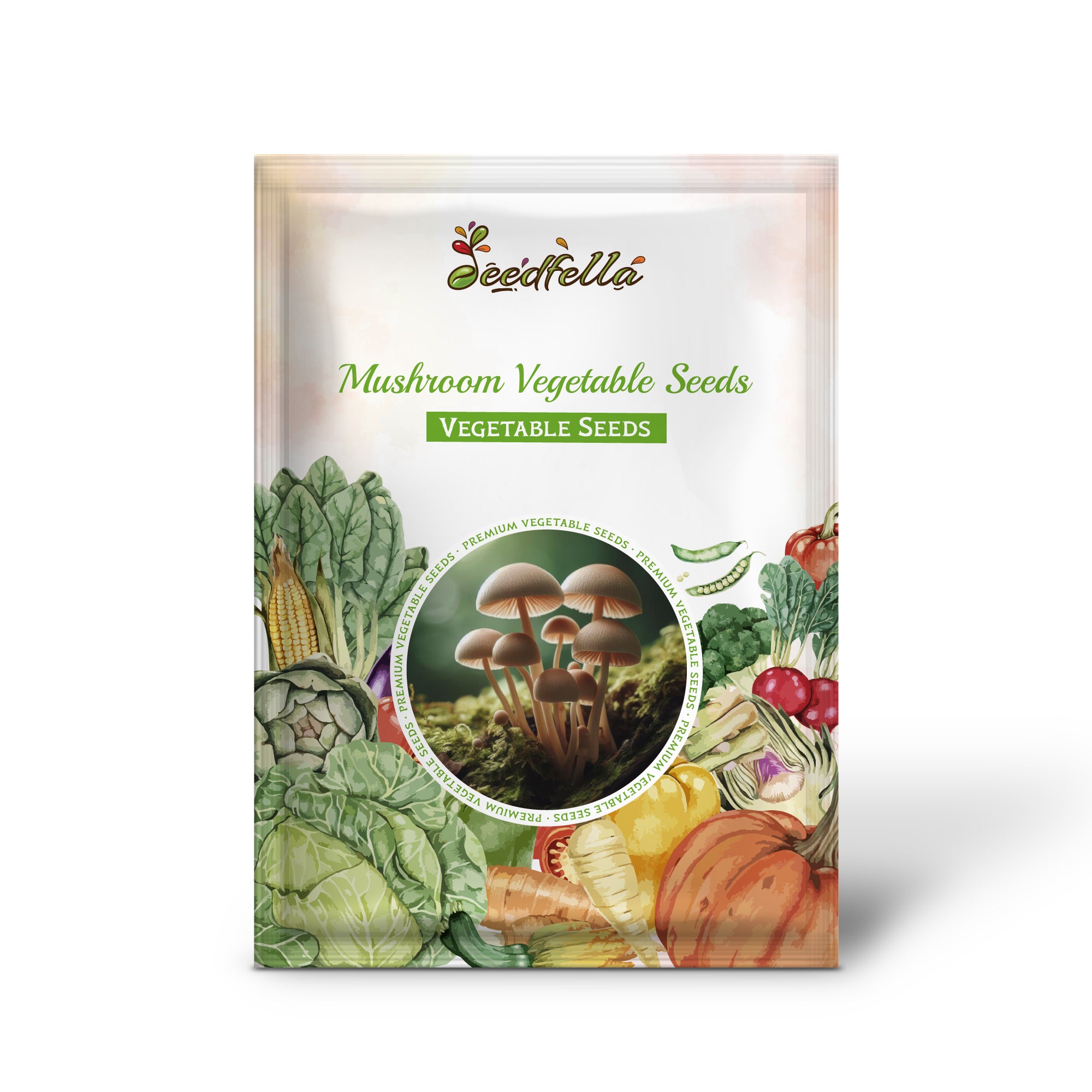 Edible mushrooms growing in a home setup