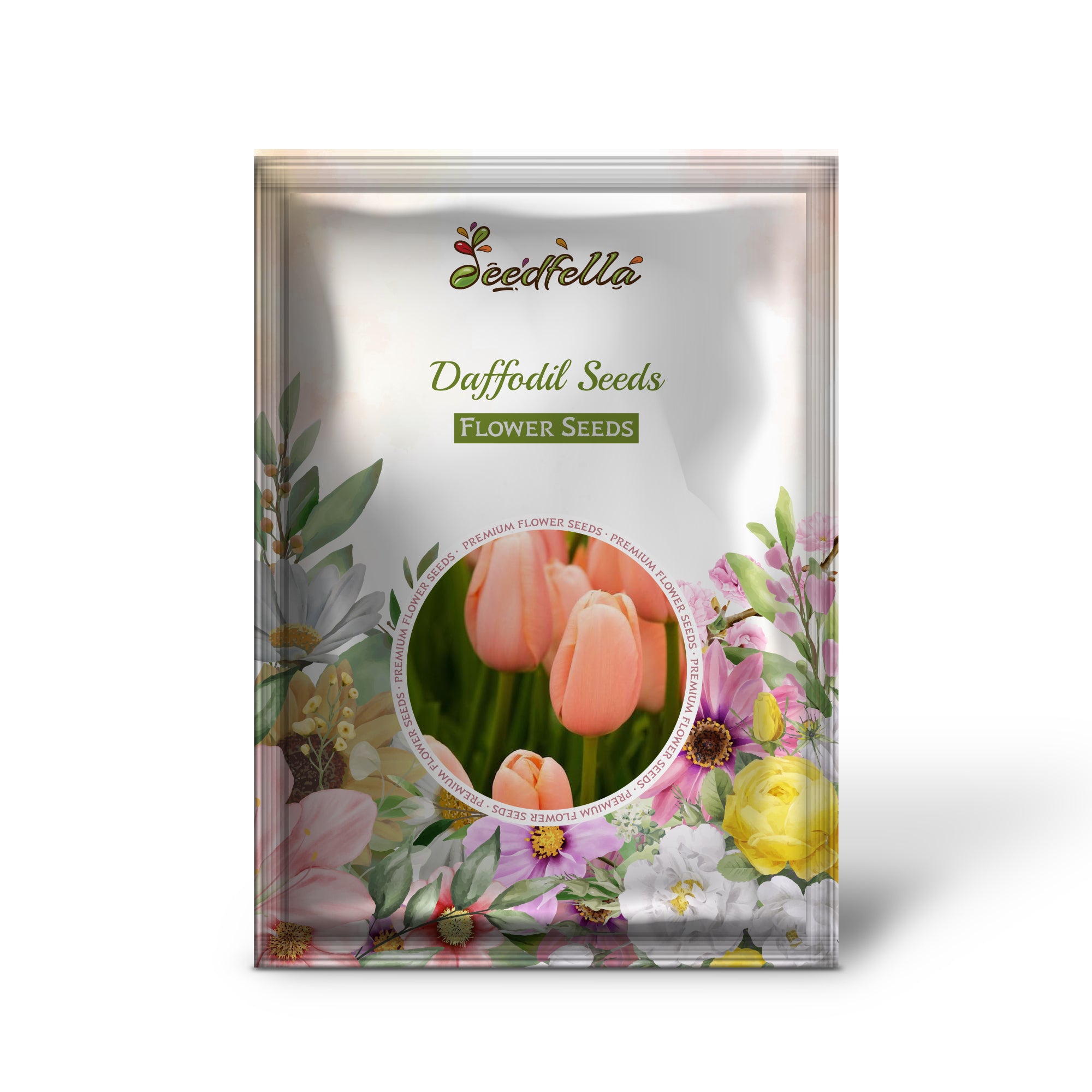 Elegant Peach Tulip Blooms in Garden