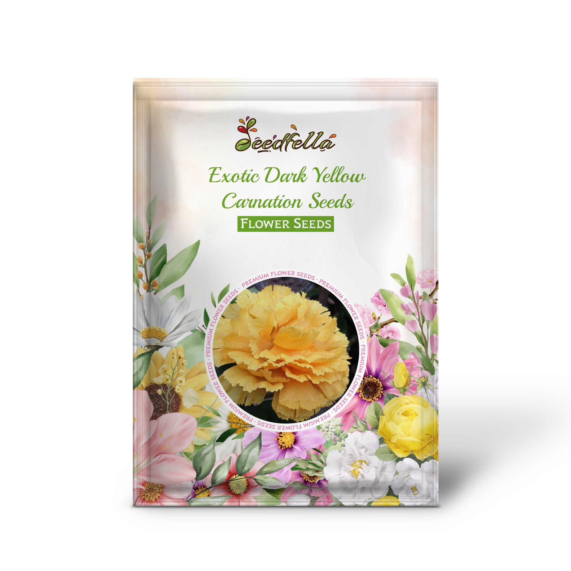 Exotic Dark Yellow Carnation Blooms for Garden Decoration