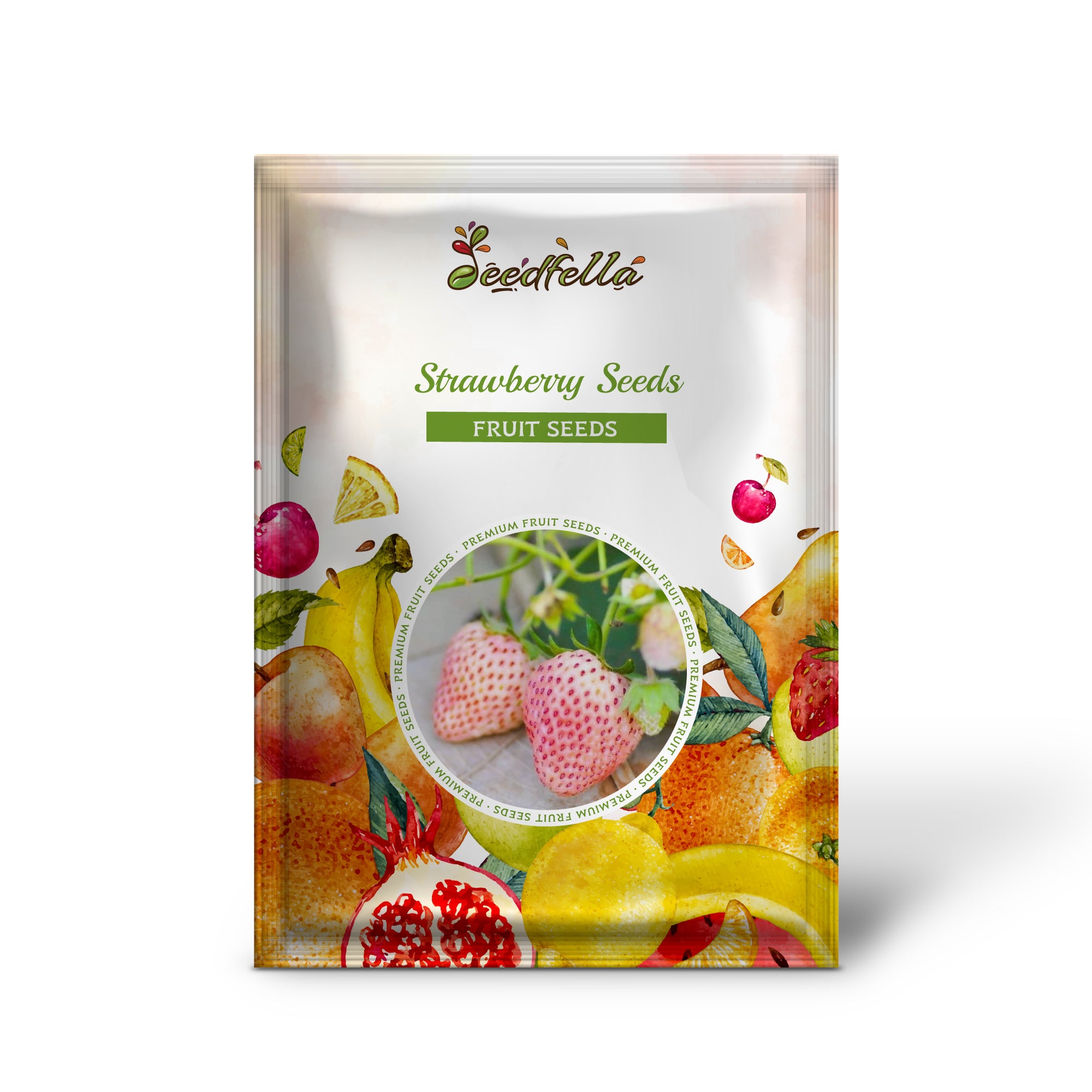 Fragaria vesca pink strawberry non-GMO seeds pack