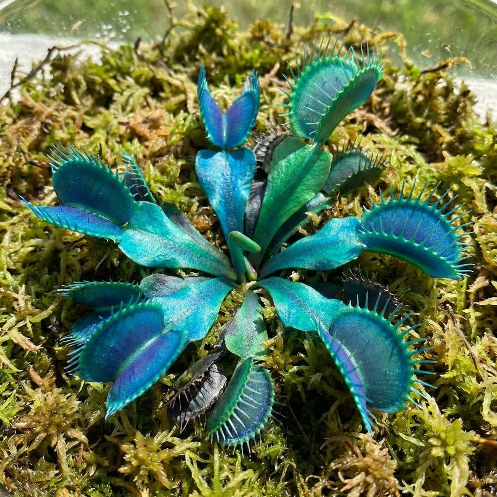 Blue Green Venus Fly Trap Heirloom Carnivorous Plant Variety for Home Growing