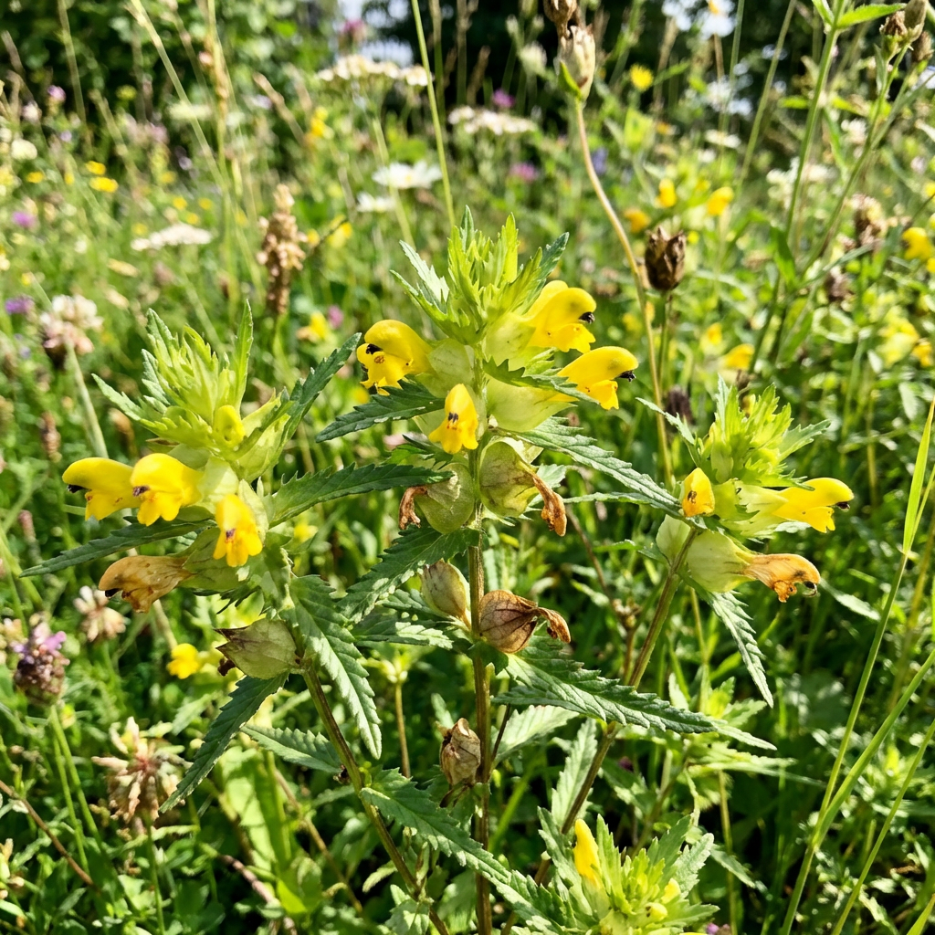 Yellow Rattlw Yellow Rattle Flower Seeds for Meadows, Wildflower Areas, and Natural