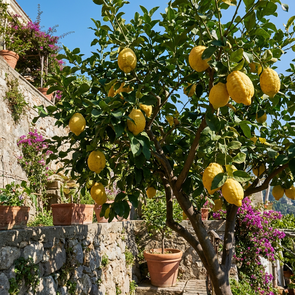 Italian Amalfi Lemon Fruit Variety for Home Garden Growing and Culinary Use