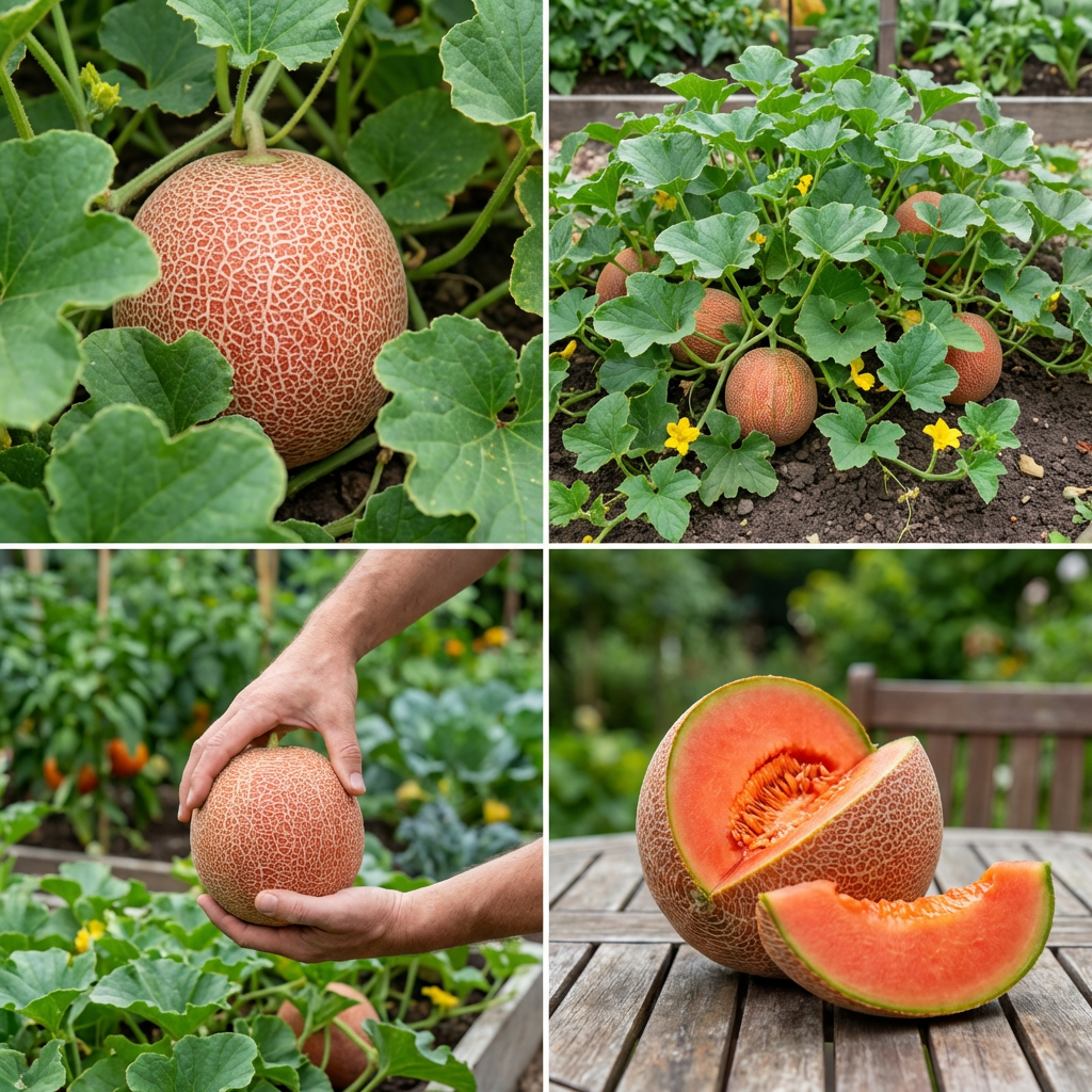 Red Cantaloupe Melon Seeds for Home Garden Growing and Summer Harvest