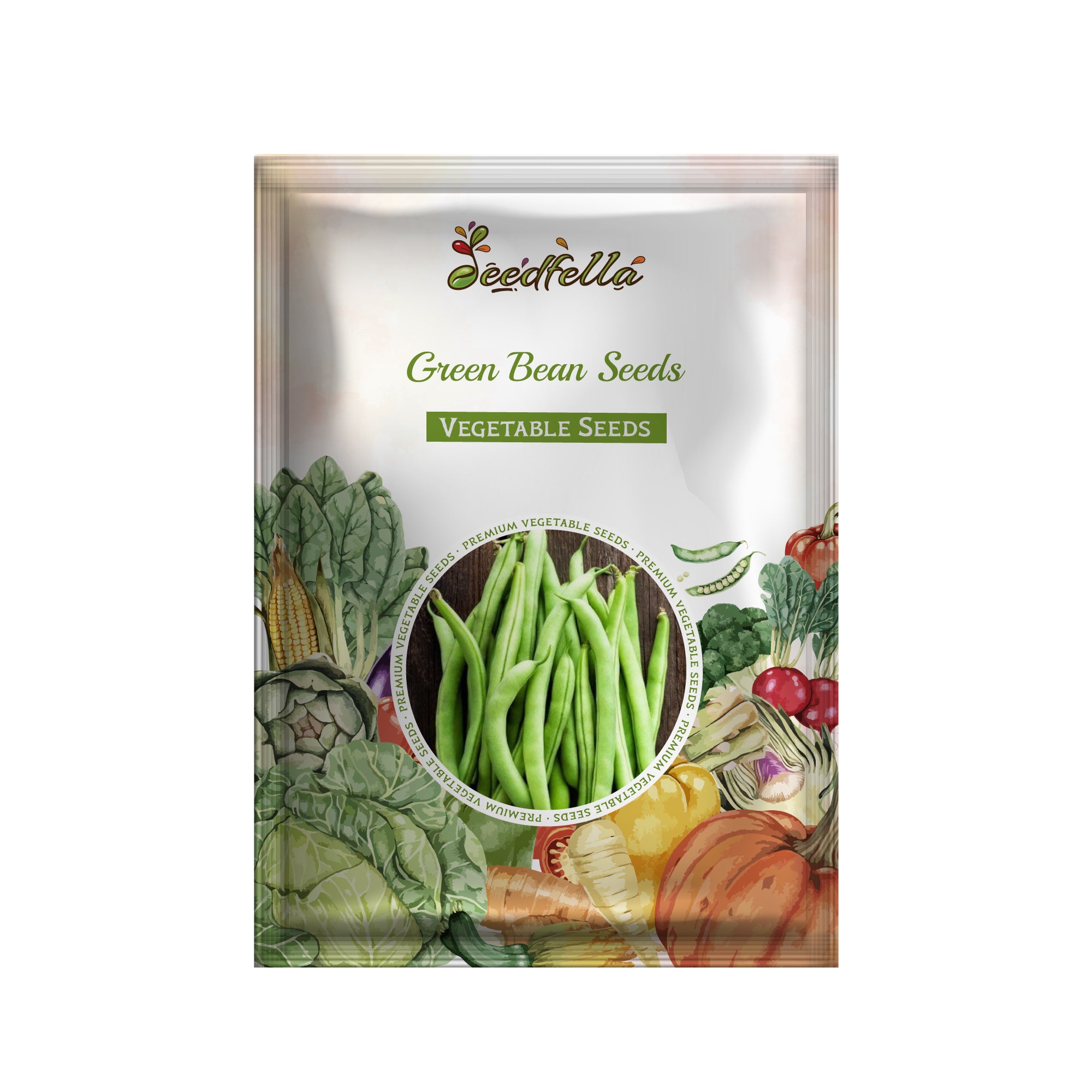 Fresh green beans growing on healthy plant