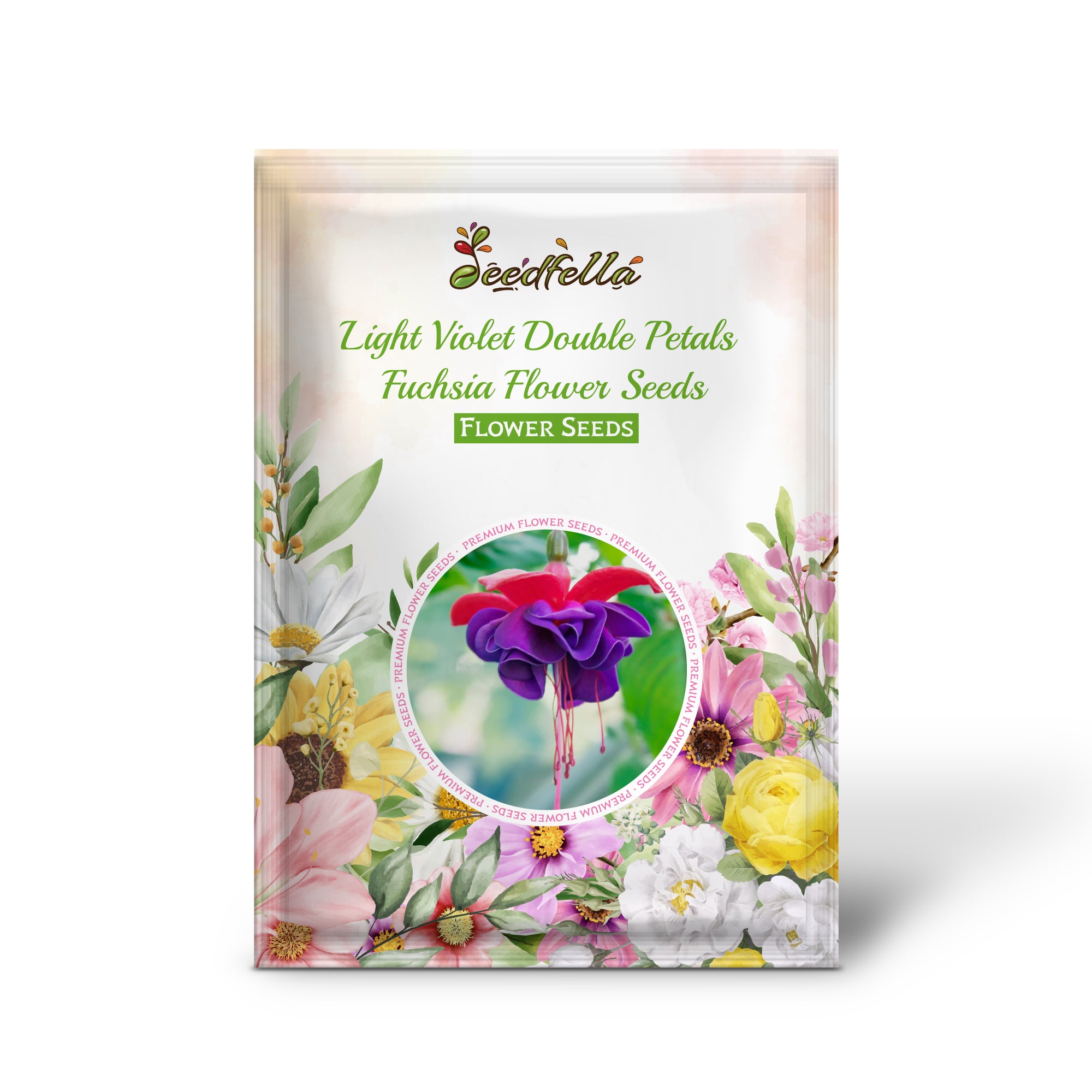 Double Petal Fuchsia flowers in a hanging basket