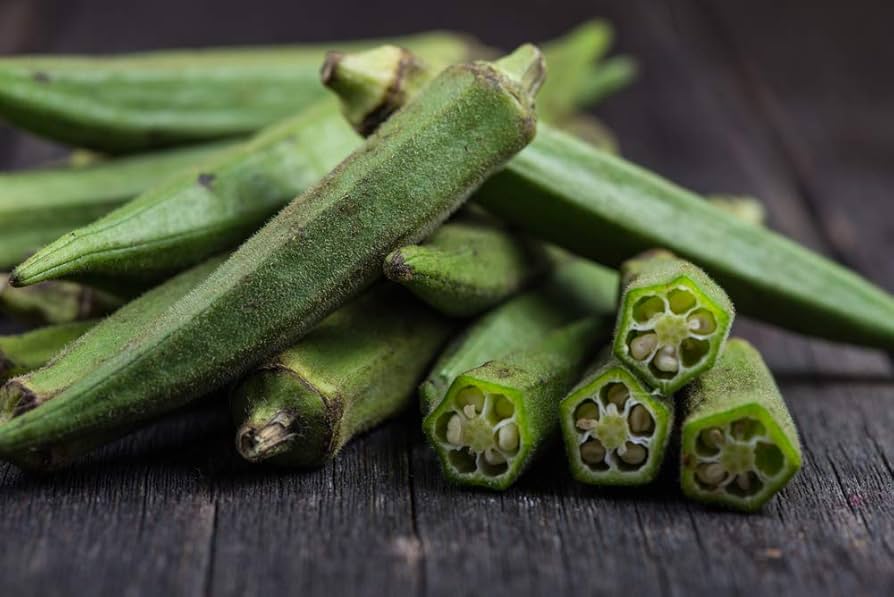 Giant okra plants grown from high quality seeds
