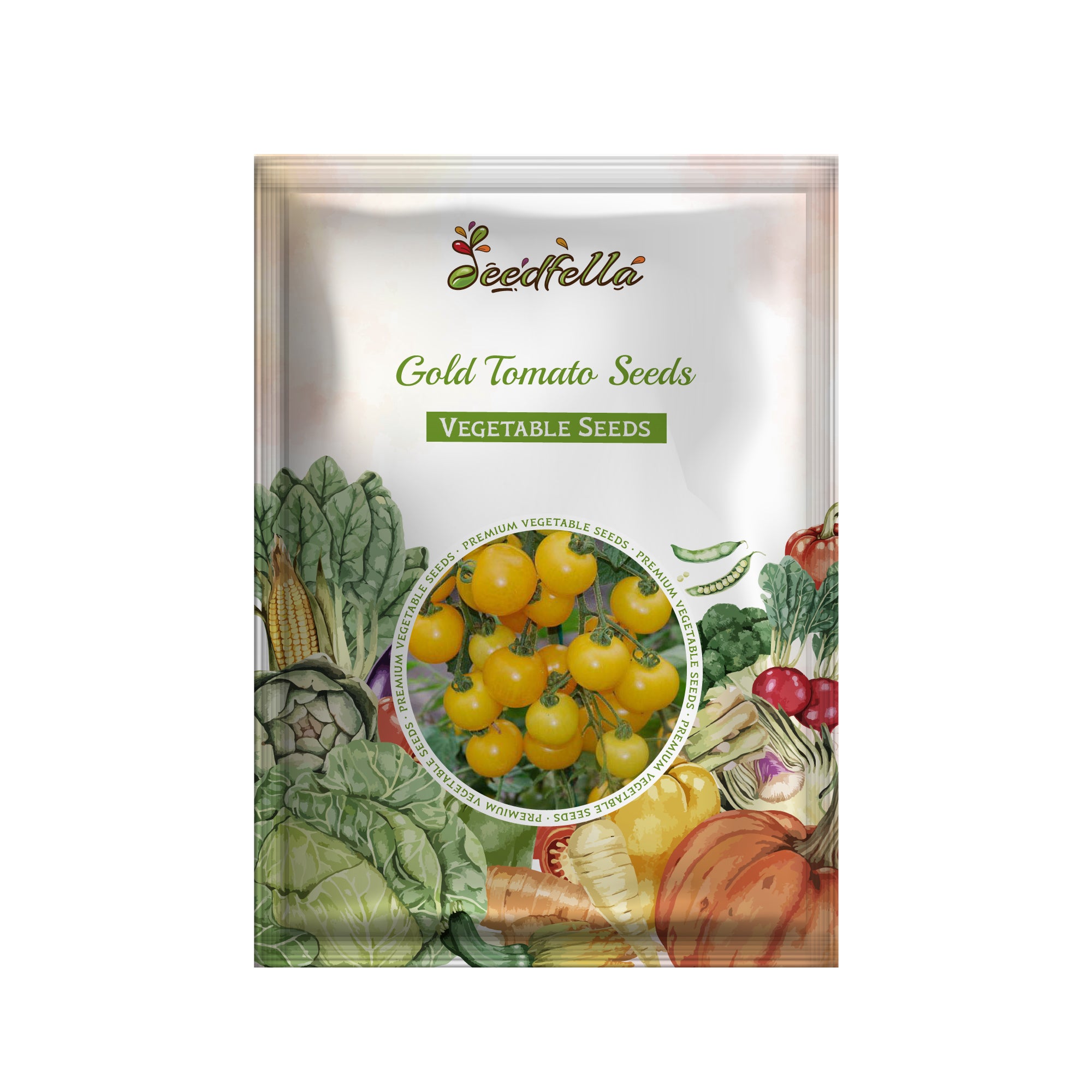 Golden tomato plants growing in a garden