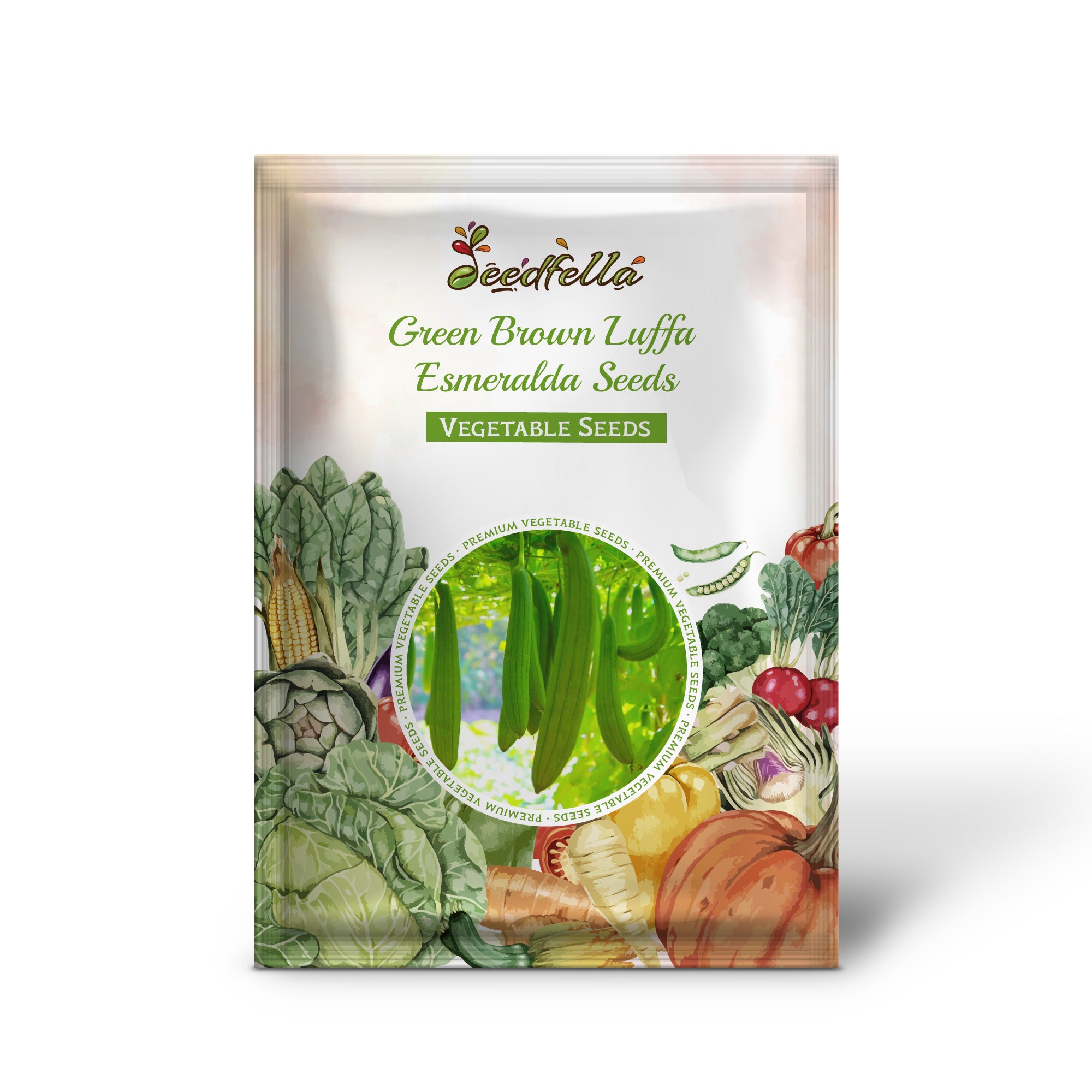 Healthy Green Brown Luffa Esmeralda seedlings ready for transplanting