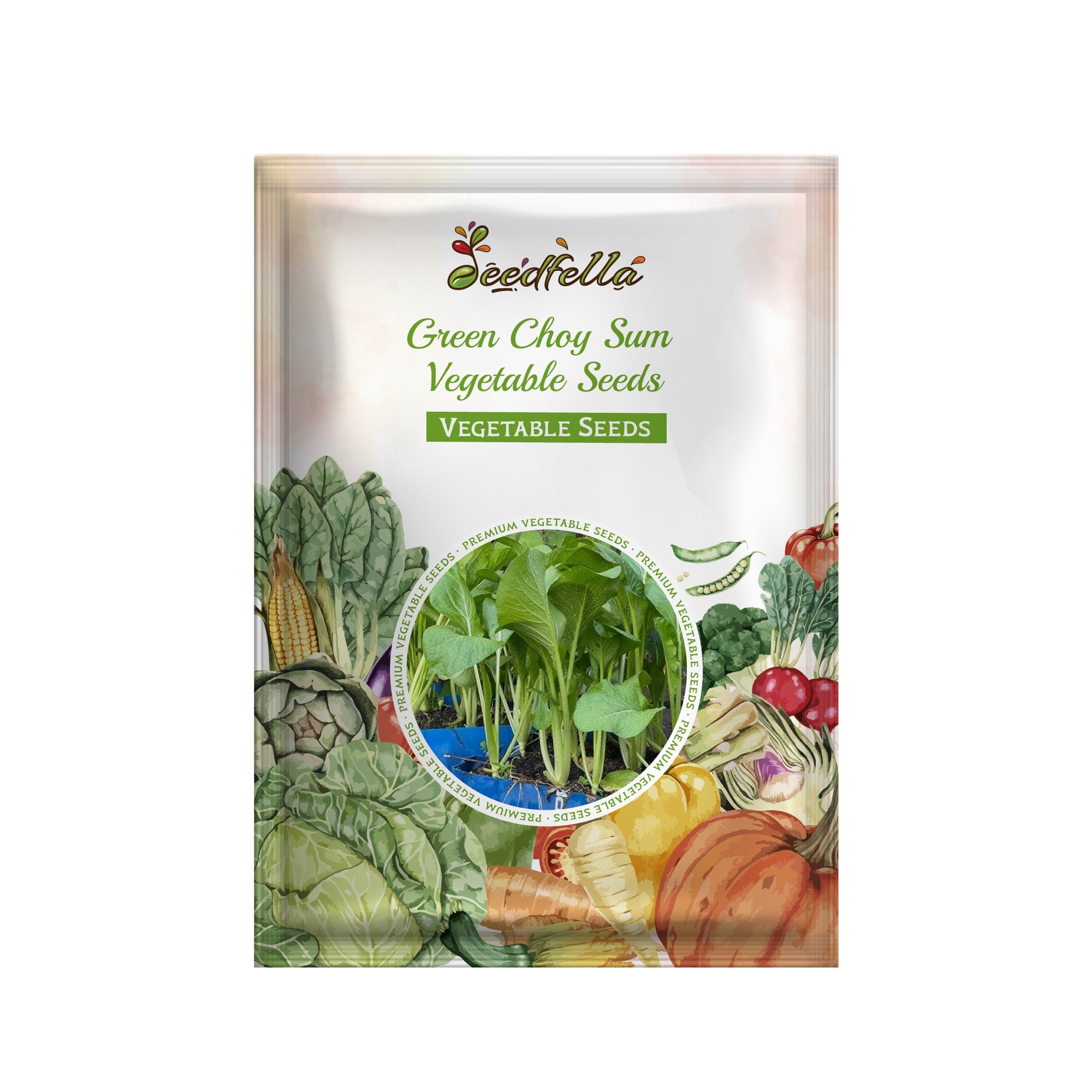 High quality Green Choy Sum vegetable seeds closeup