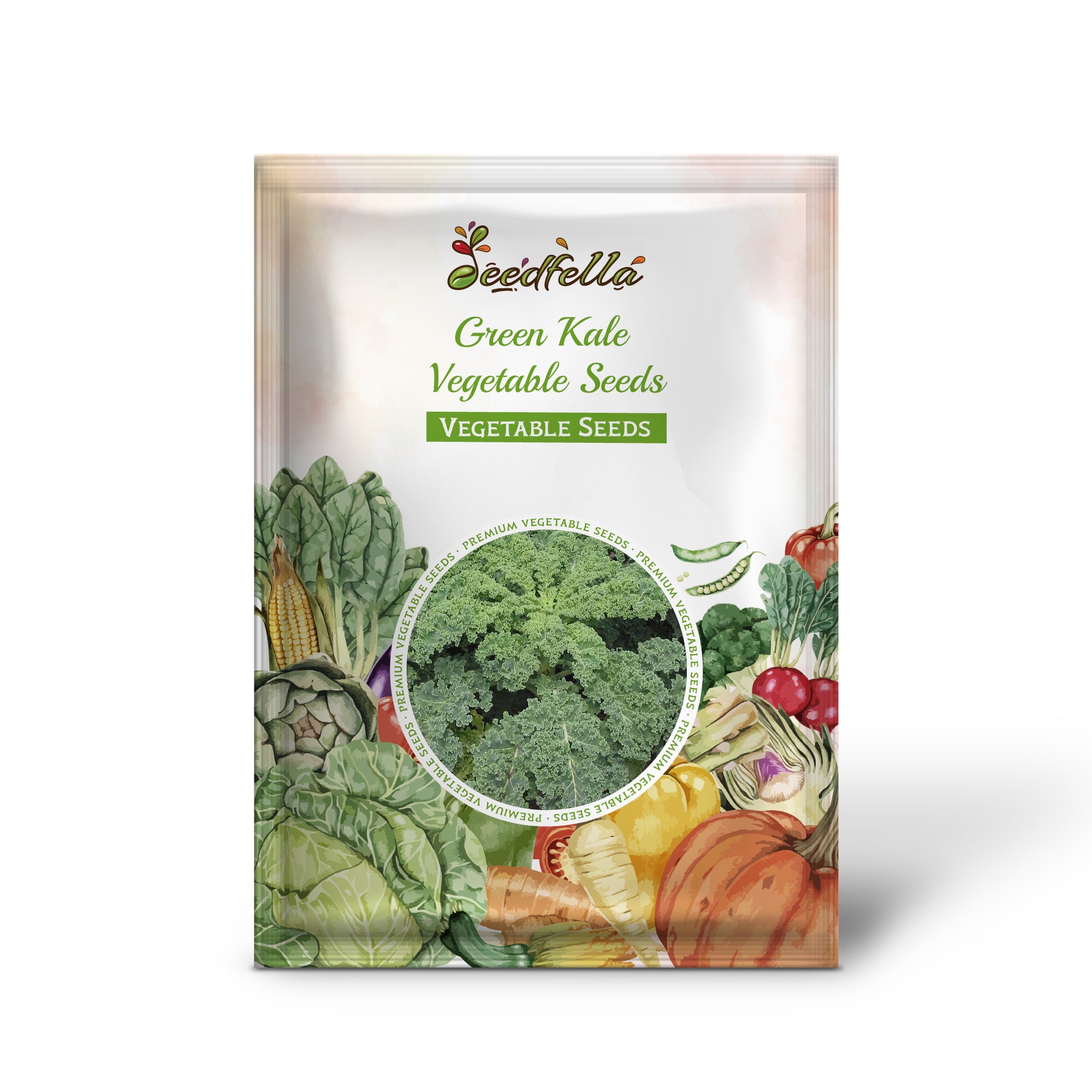 Non GMO green kale seeds packaging