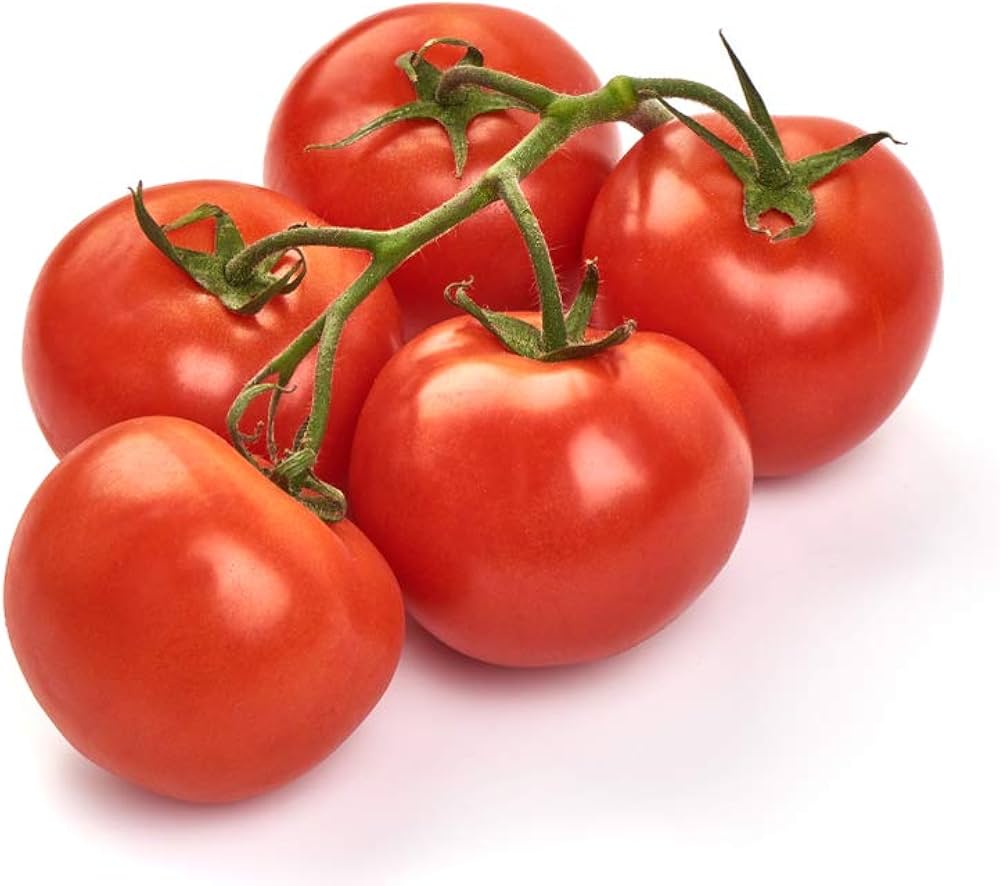 Heirloom Homestead tomatoes on the vine from seeds