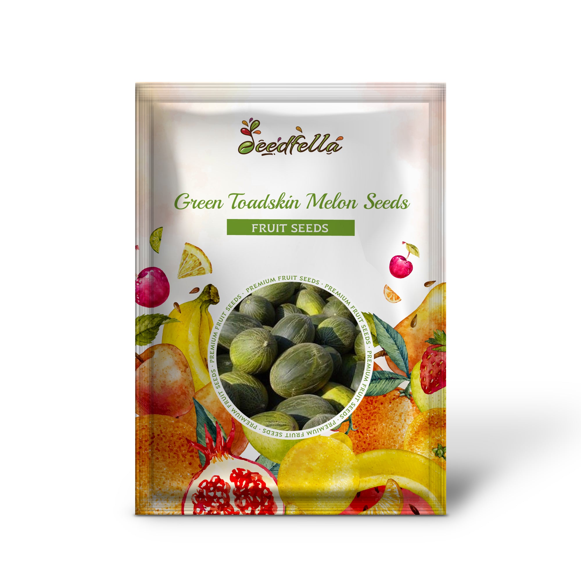 Heirloom non-GMO Green Toadskin melon seeds pack