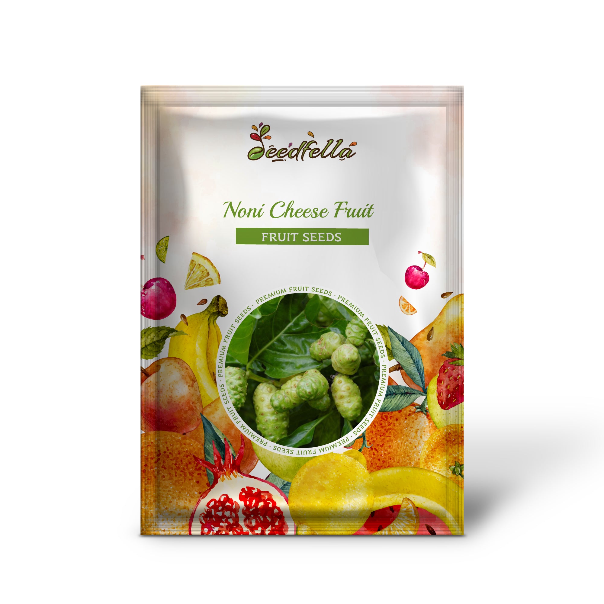 Indian Mulberry (Morinda citrifolia) fruit on branch