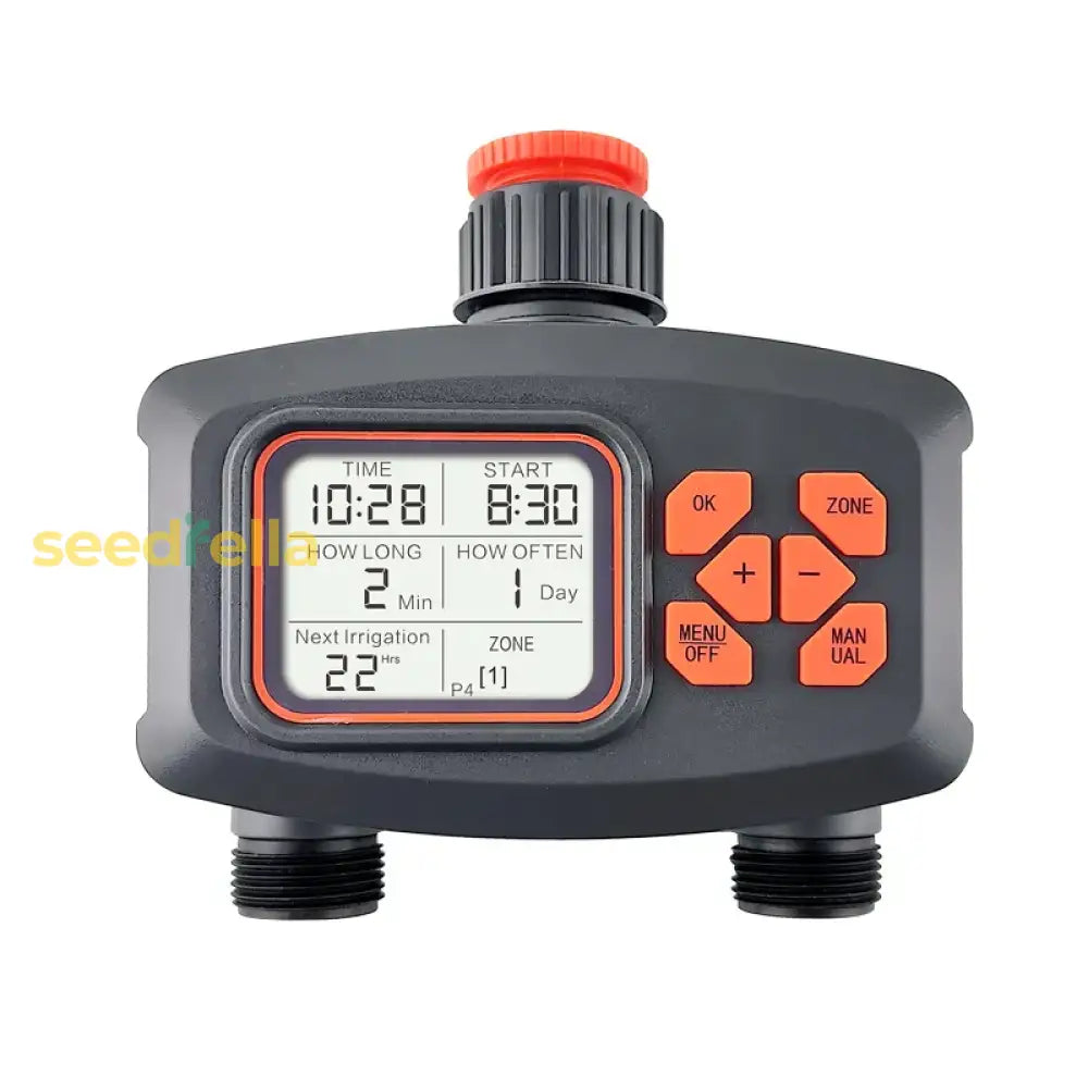 Irrigation 2-Way Water Timer With Lcd Display - Automatic Controller System Garden Tools