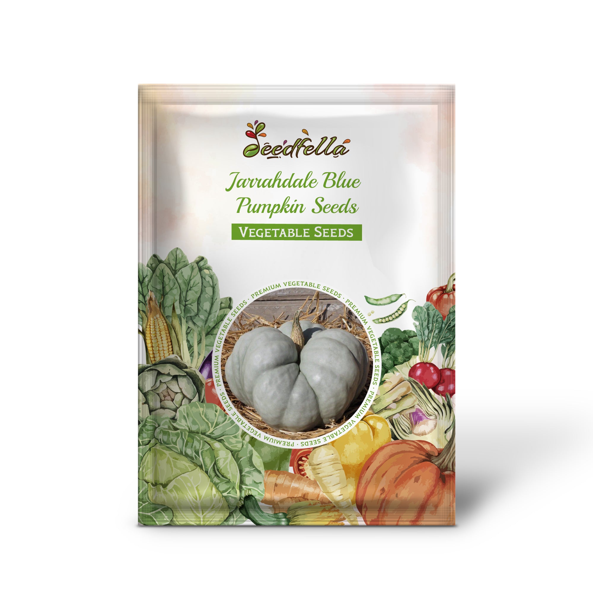 Non GMO Jarrahdale Blue pumpkin seeds packaging