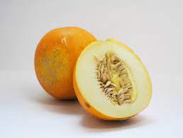 Harvested Kolkhoznitsa melons with creamy white flesh