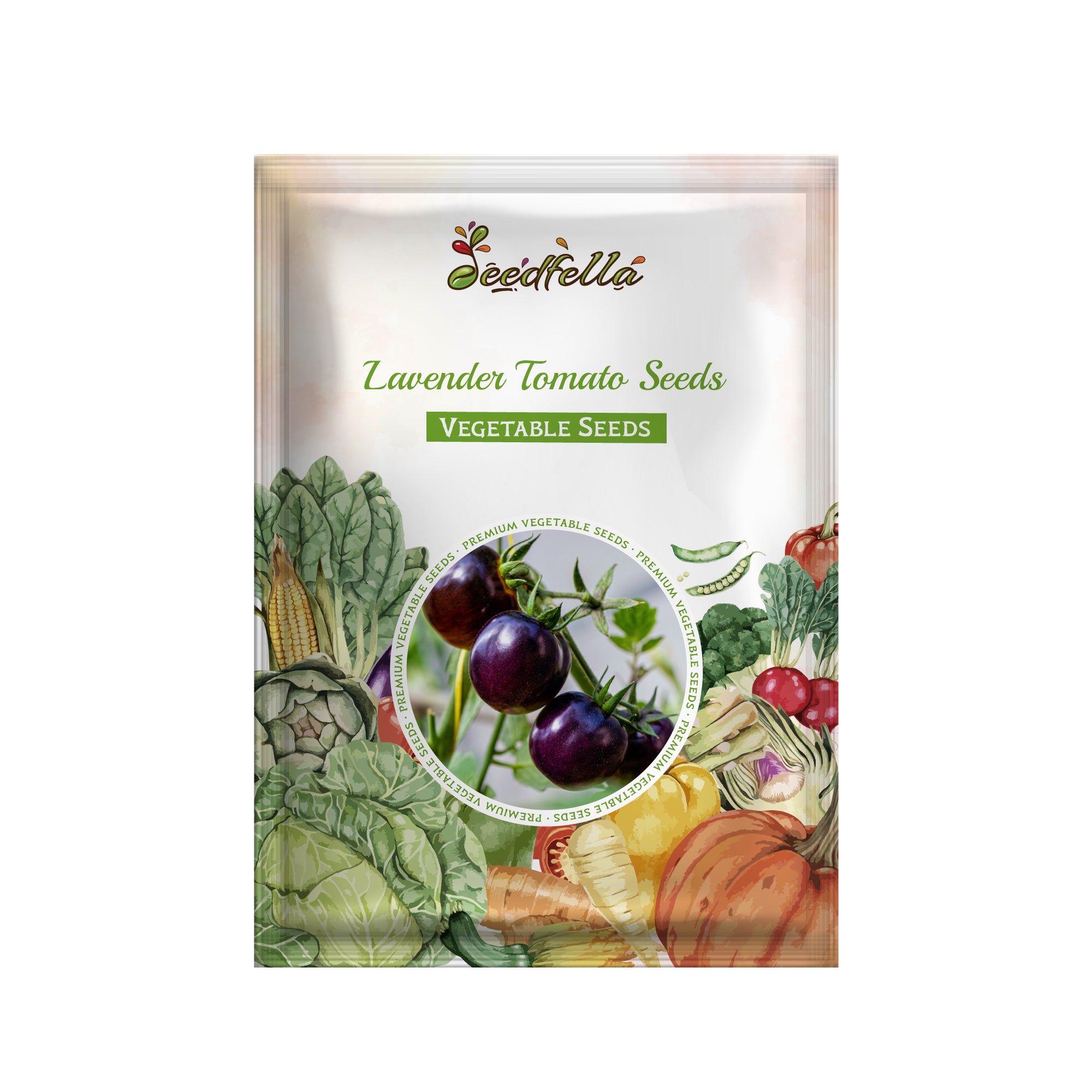 Lavender tomato seeds package for gardening