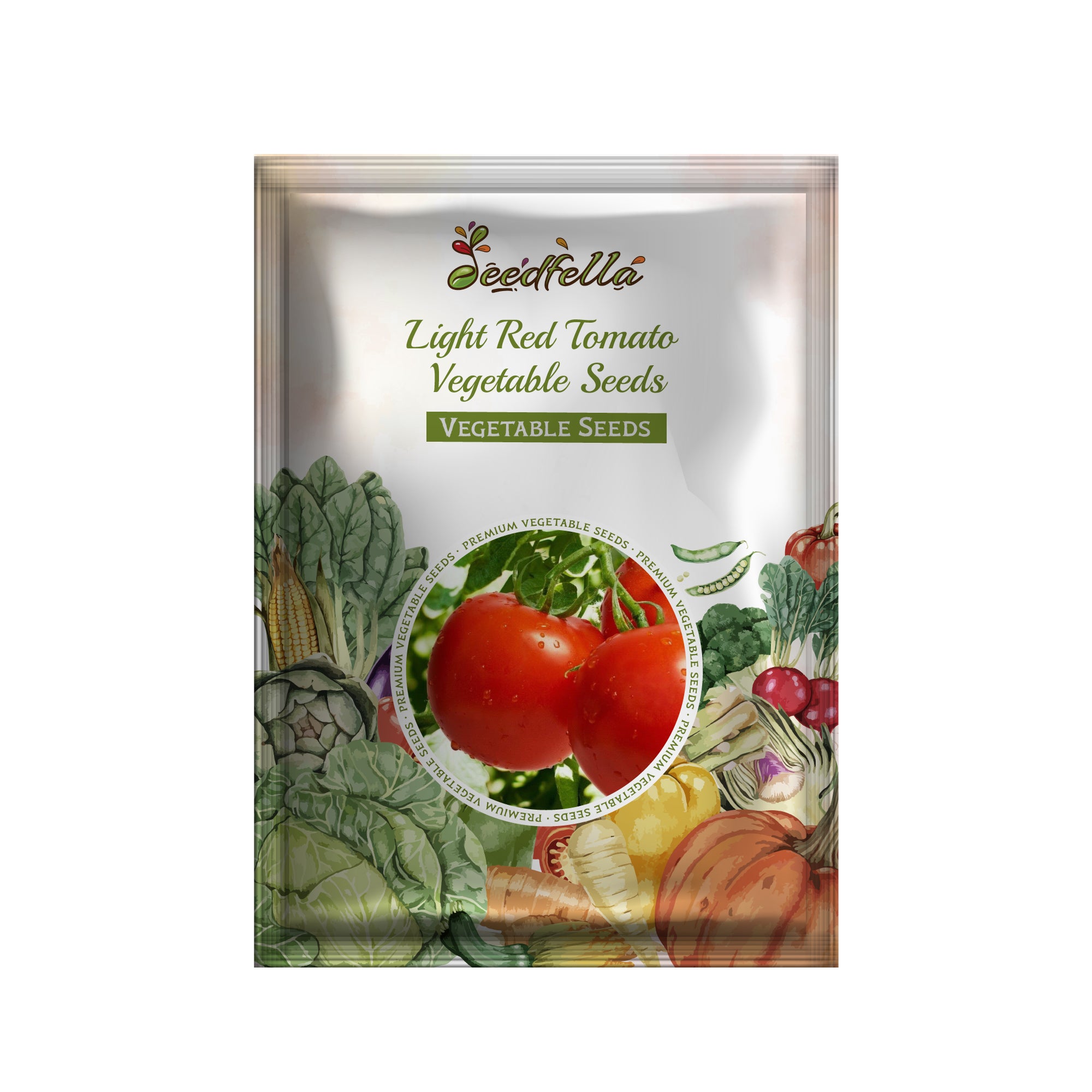 Light red tomato plants growing in garden