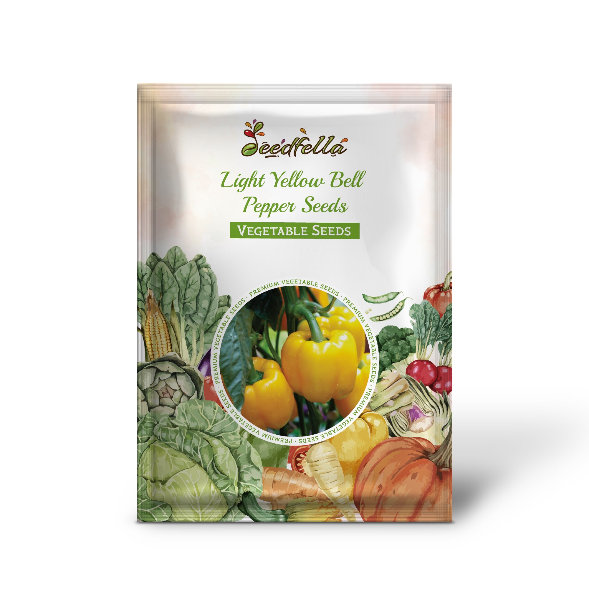 Light yellow bell pepper plant growing in garden