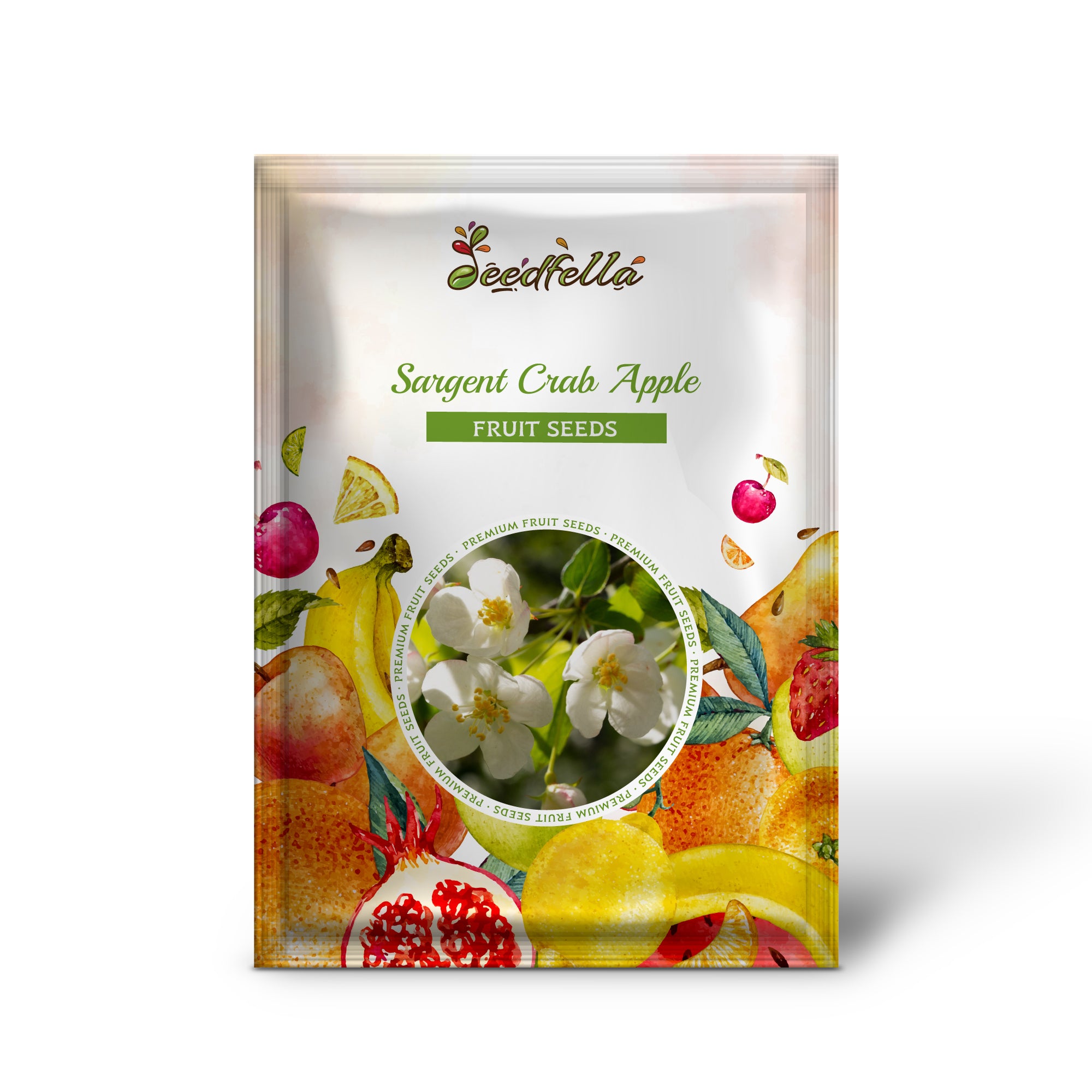 Sargent Crabapple shrub with white spring blossoms