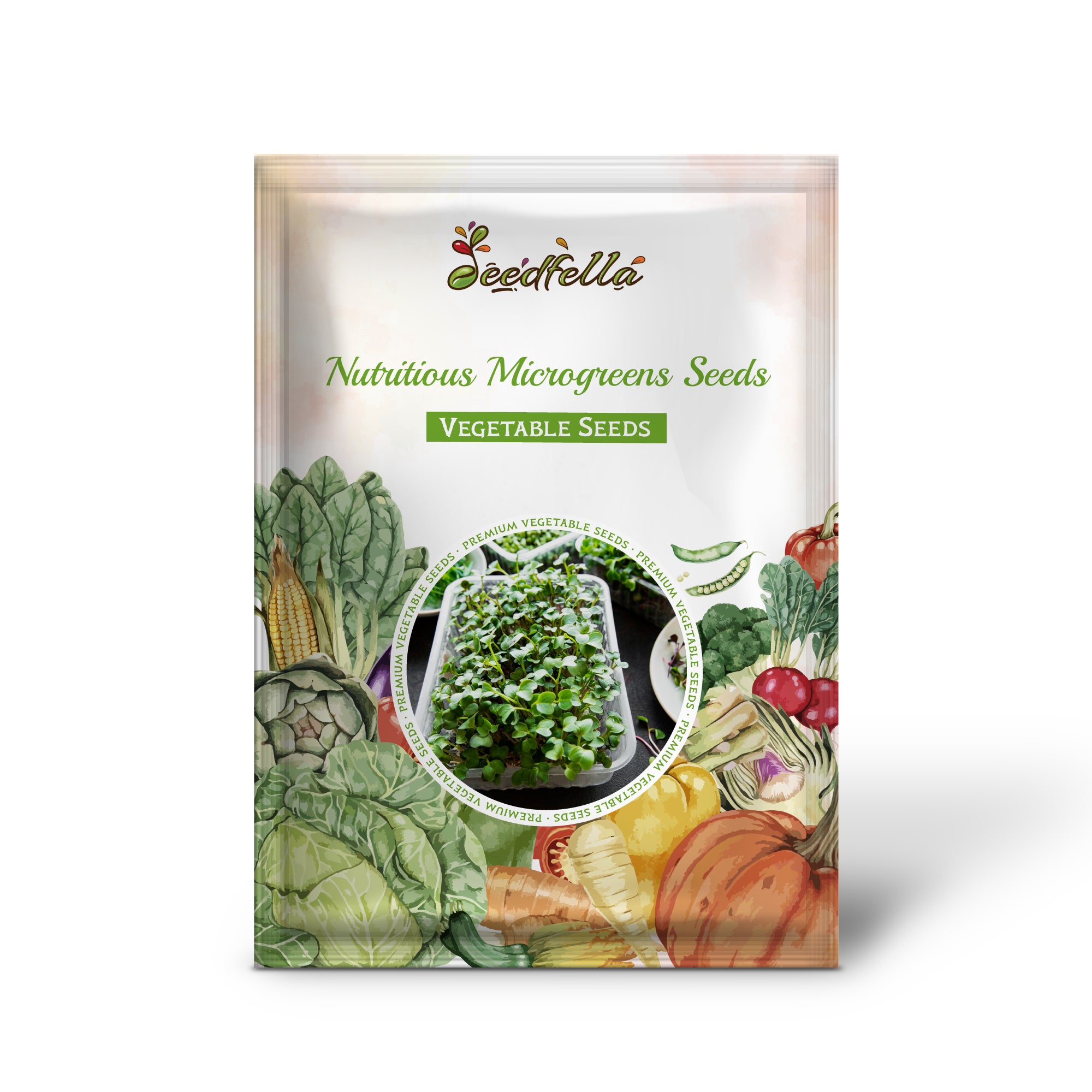 Fresh microgreens growing from seeds