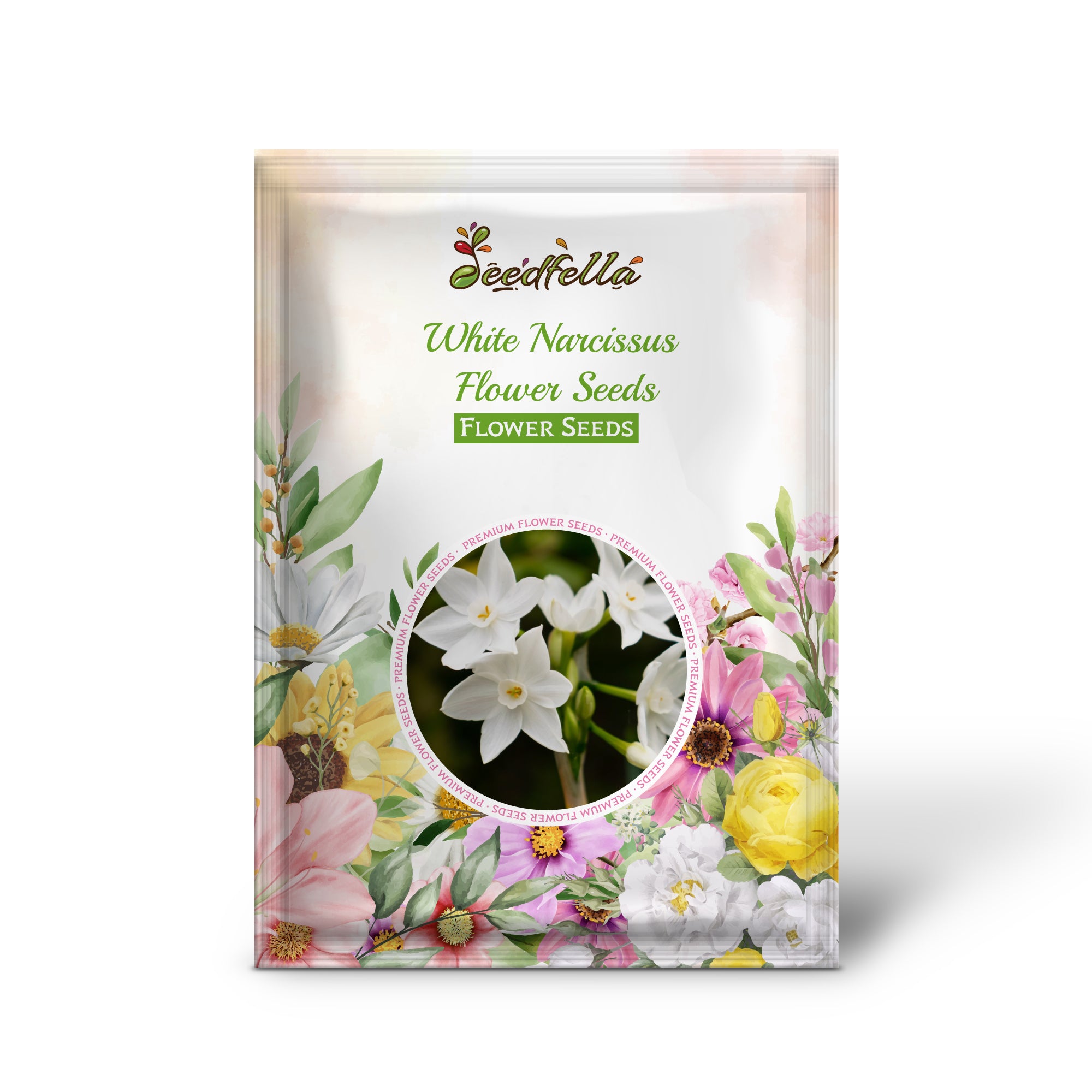 Elegant White Narcissus Flowers in Full Bloom