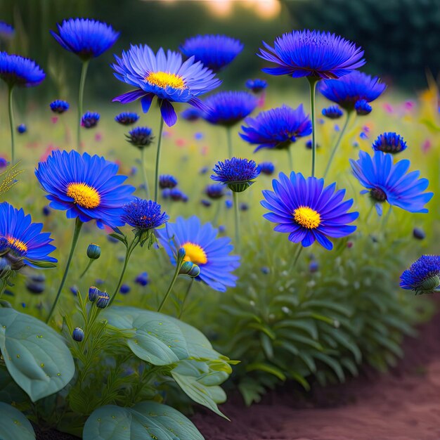 Non-GMO Dark Blue Aster Seeds for Home Gardening