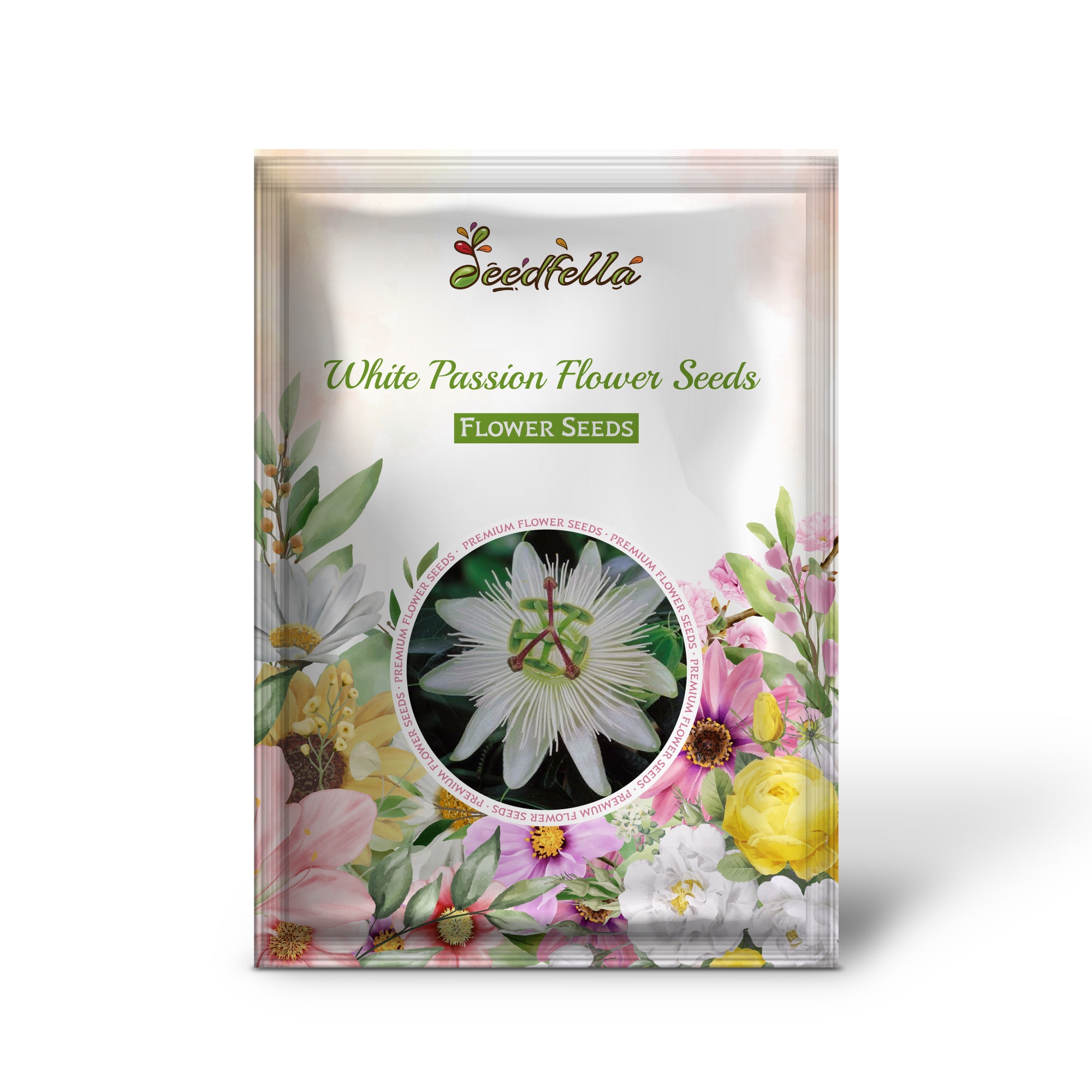 Non-GMO White Passion Flower Seeds for Home Garden