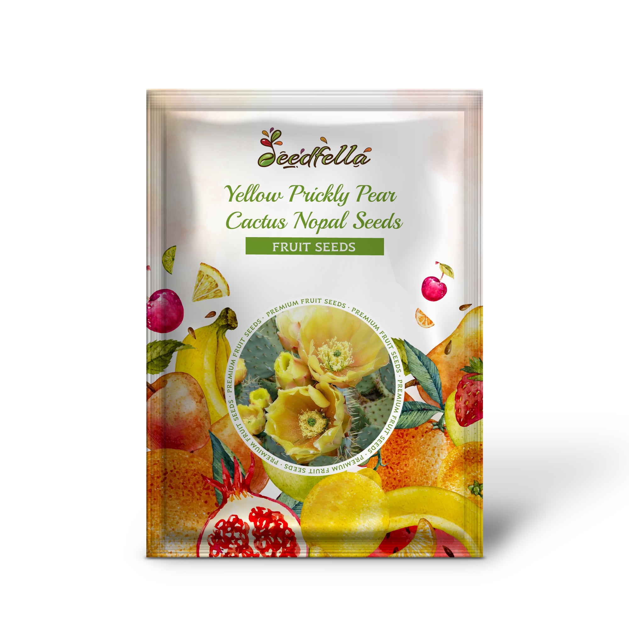 Nopal cactus with edible prickly pear fruits