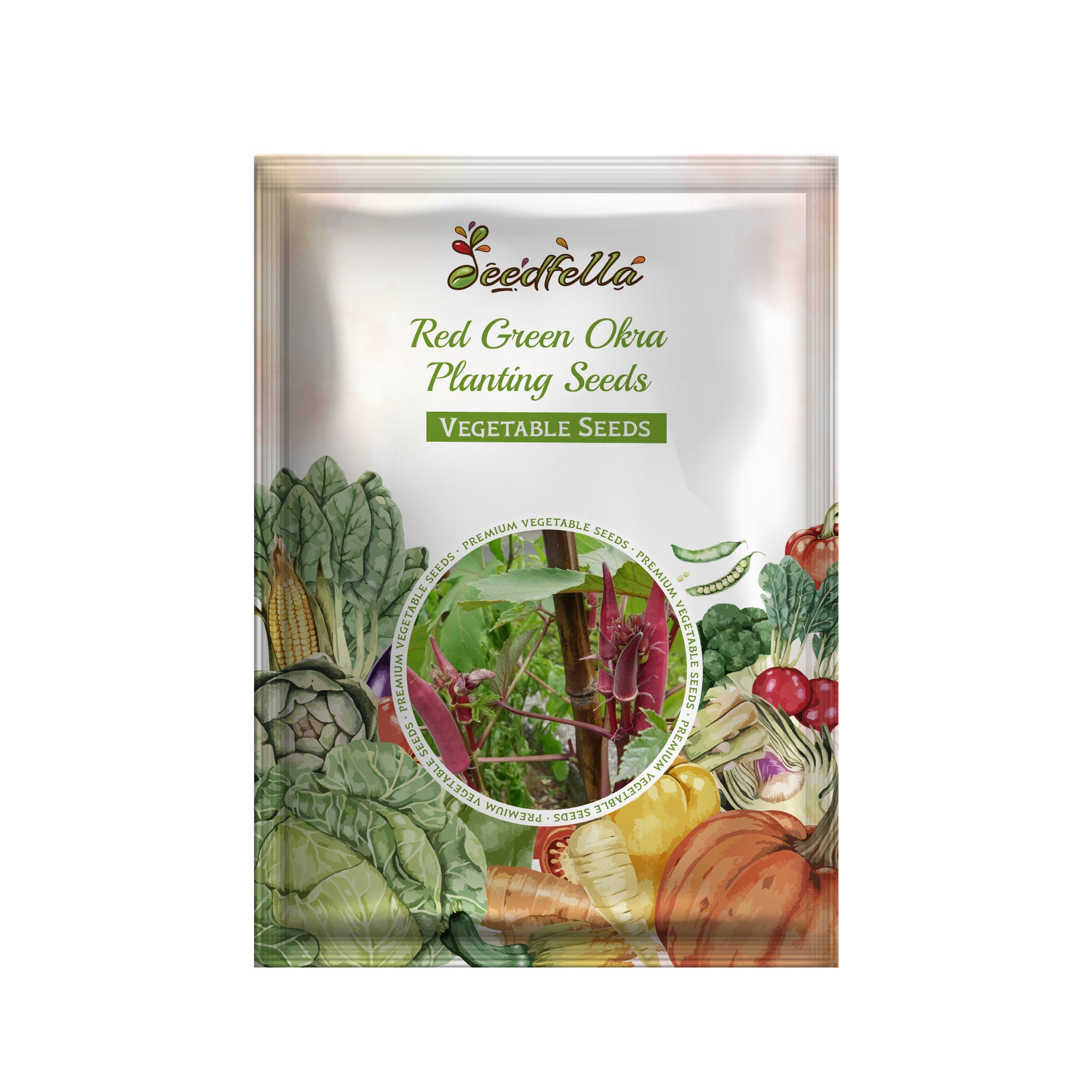 Okra seedlings sprouting in garden soil