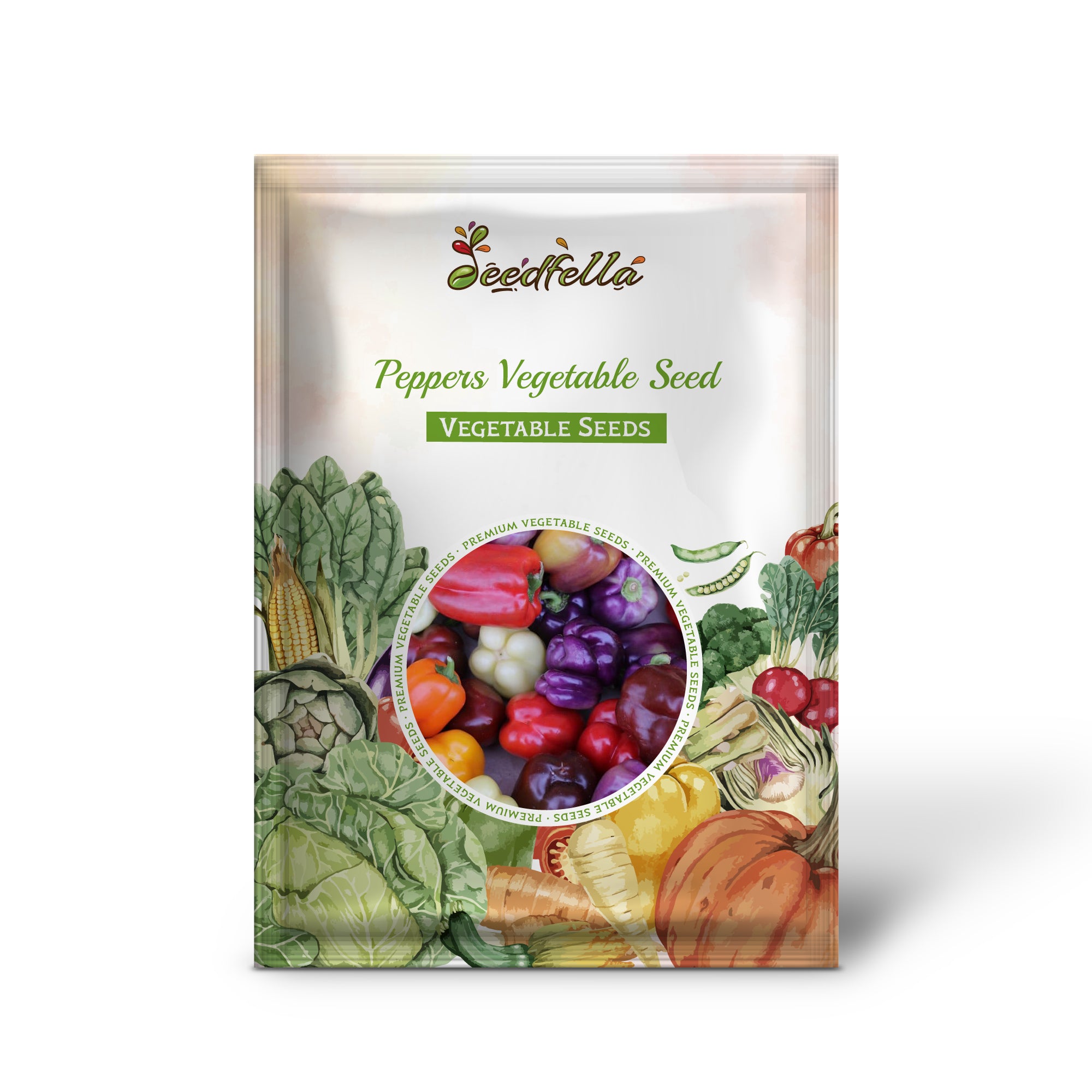 Mixed pepper seedlings sprouting in garden soil