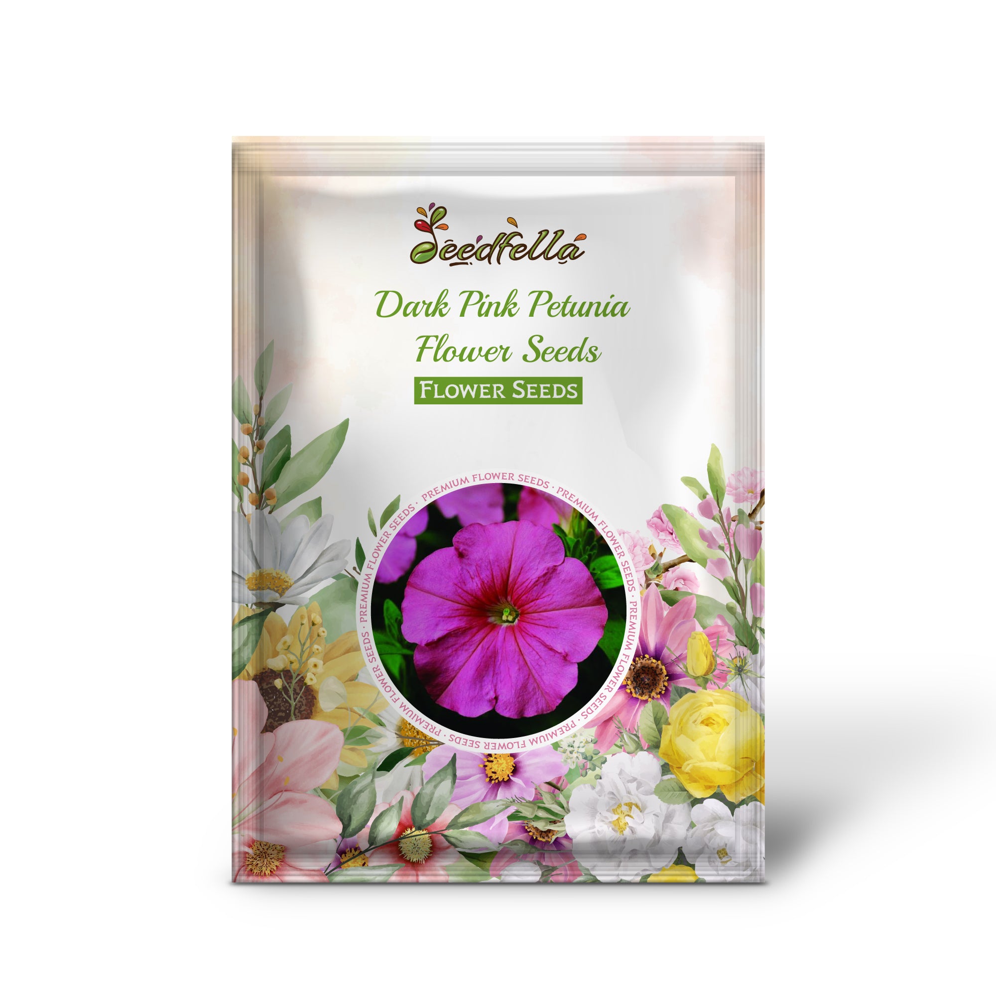 Close-up of dark pink petunia petals with rich color