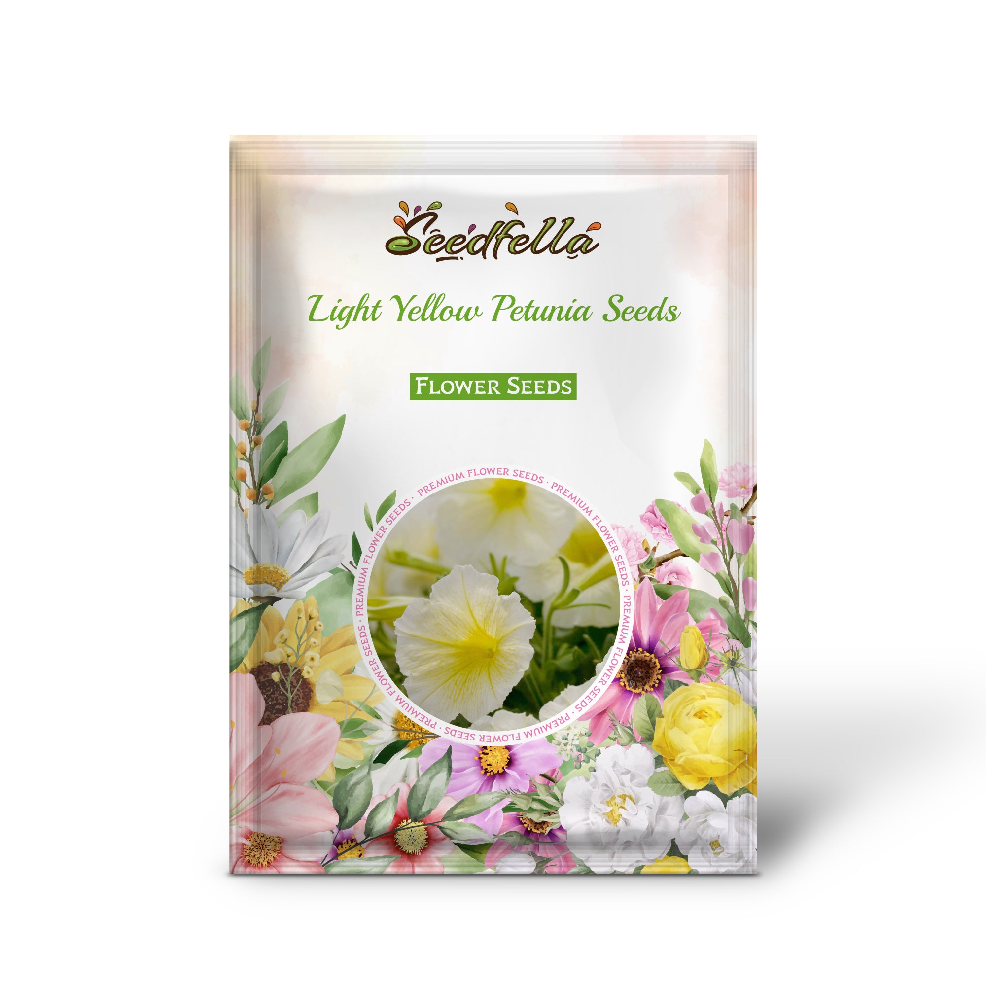 Light yellow petunia seeds germinating indoors