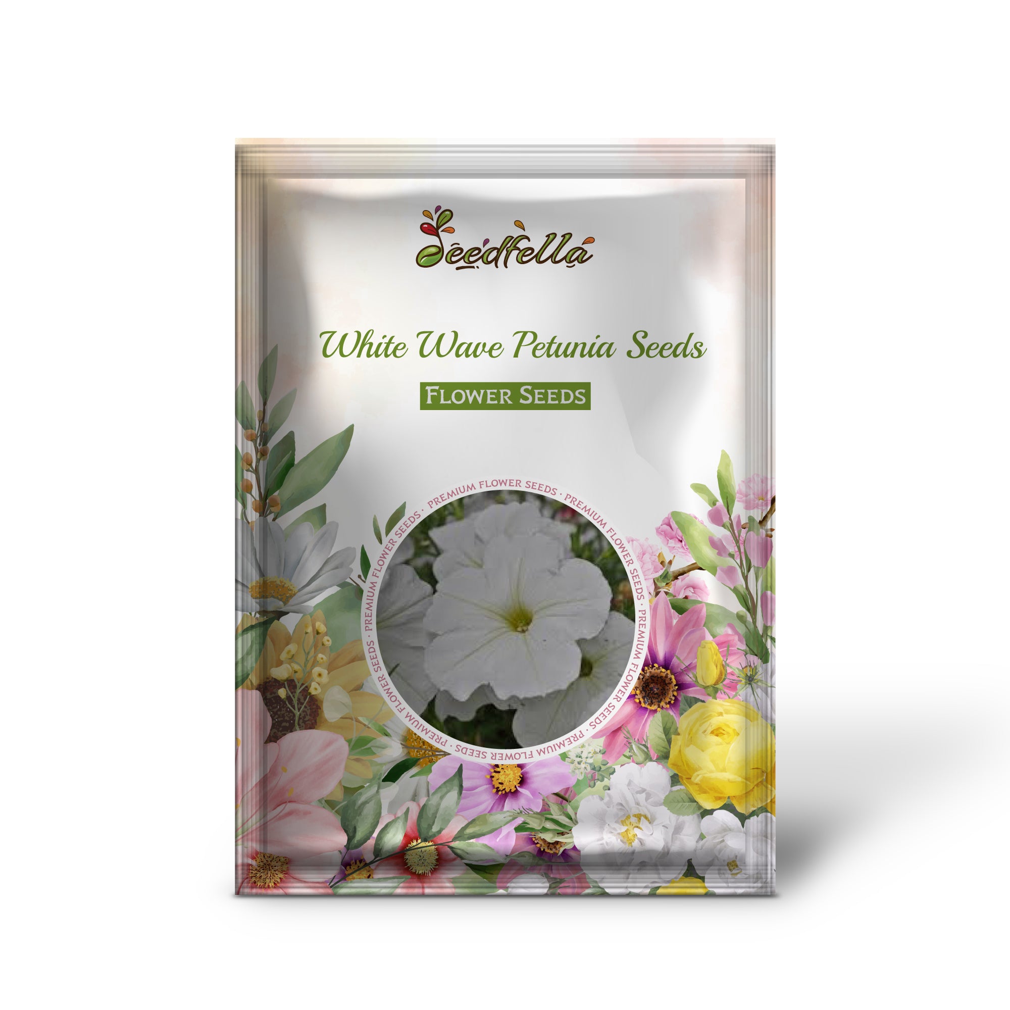 Non GMO White Wave Petunia seeds for home gardening
