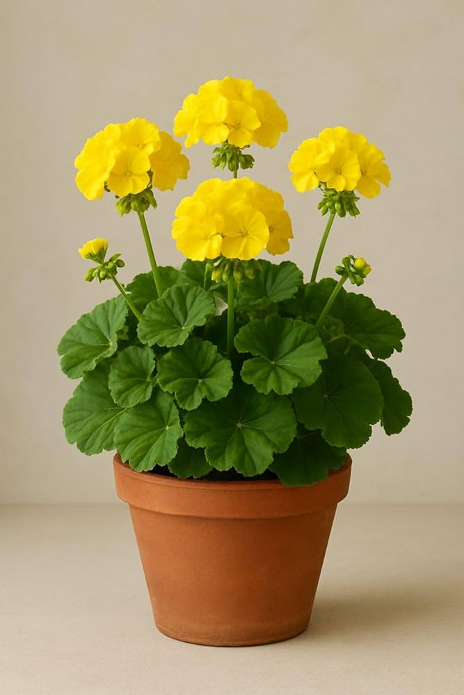 Planting yellow geranium seeds in garden beds