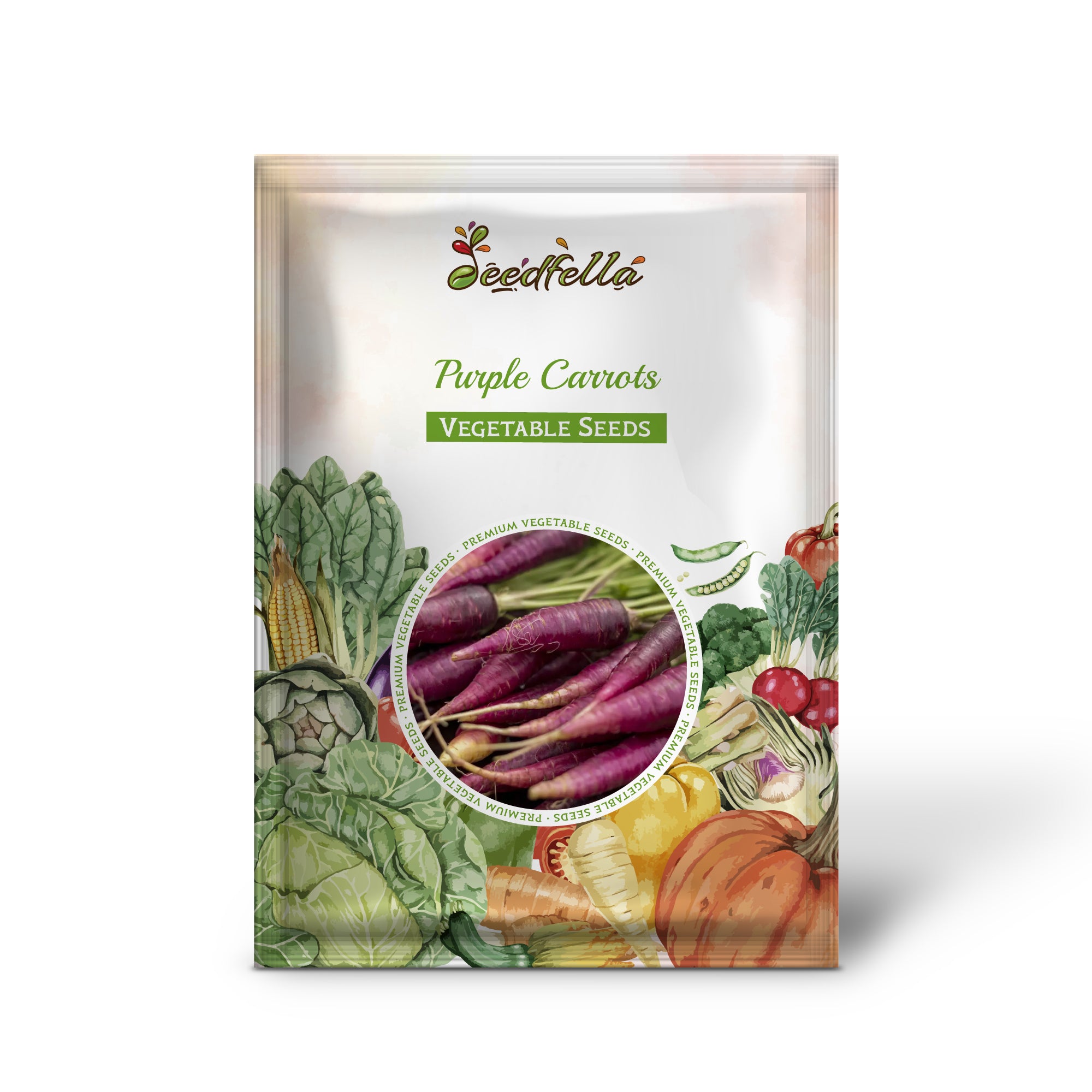 Growing purple carrot plants in full sun