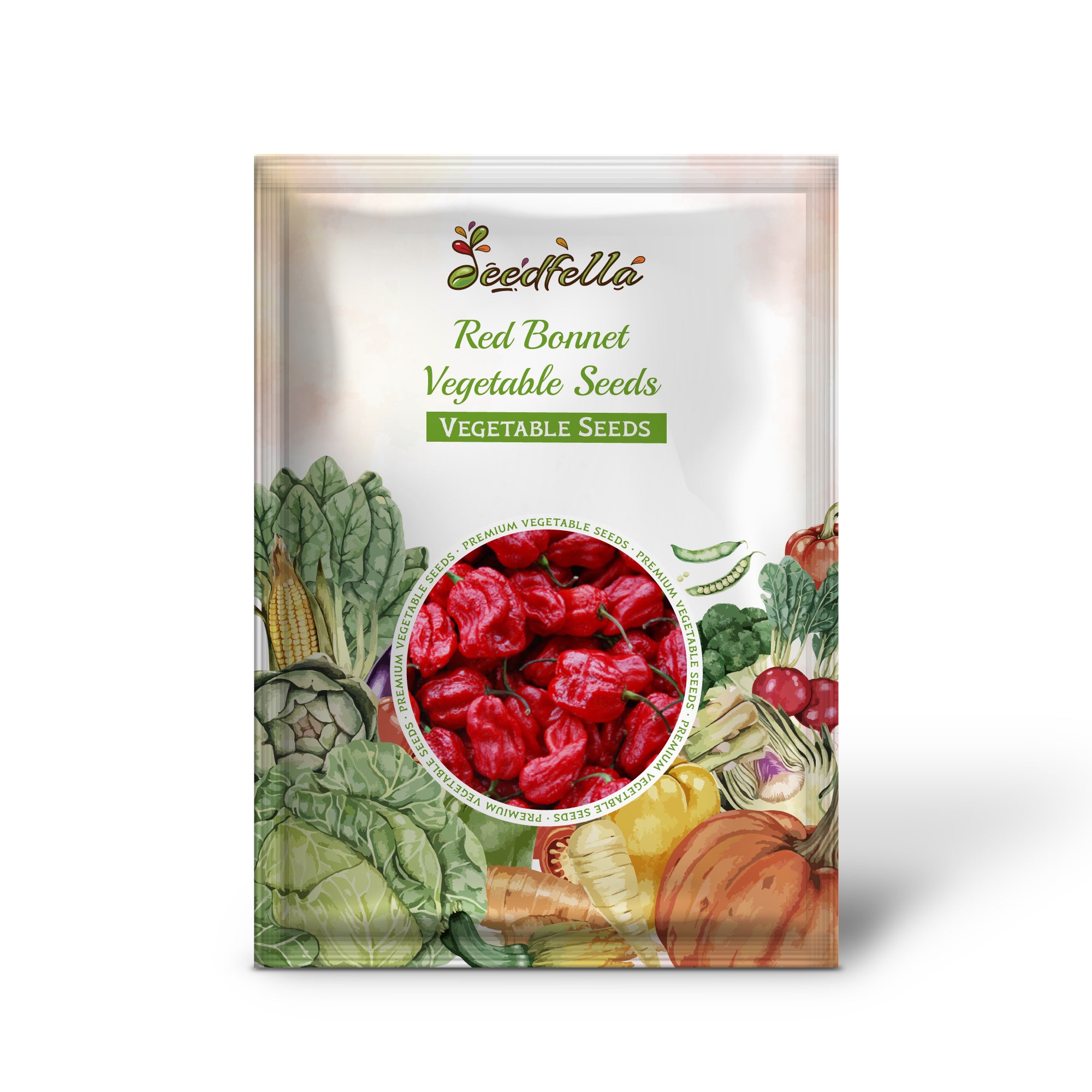 Red Bonnet pepper seedlings sprouting in soil