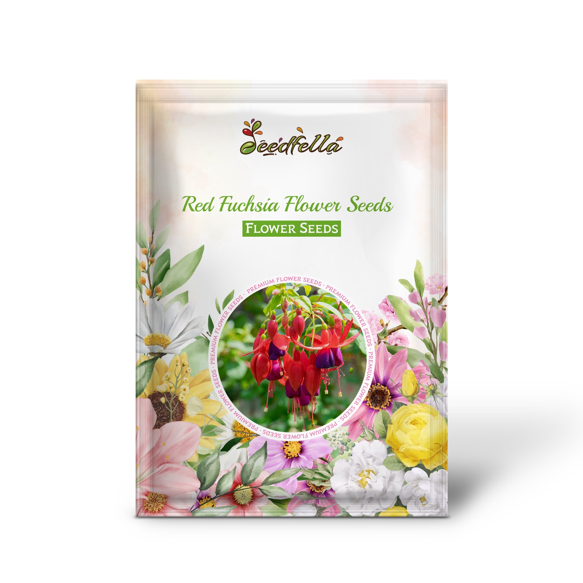 Bright Red Fuchsia flowers in full bloom