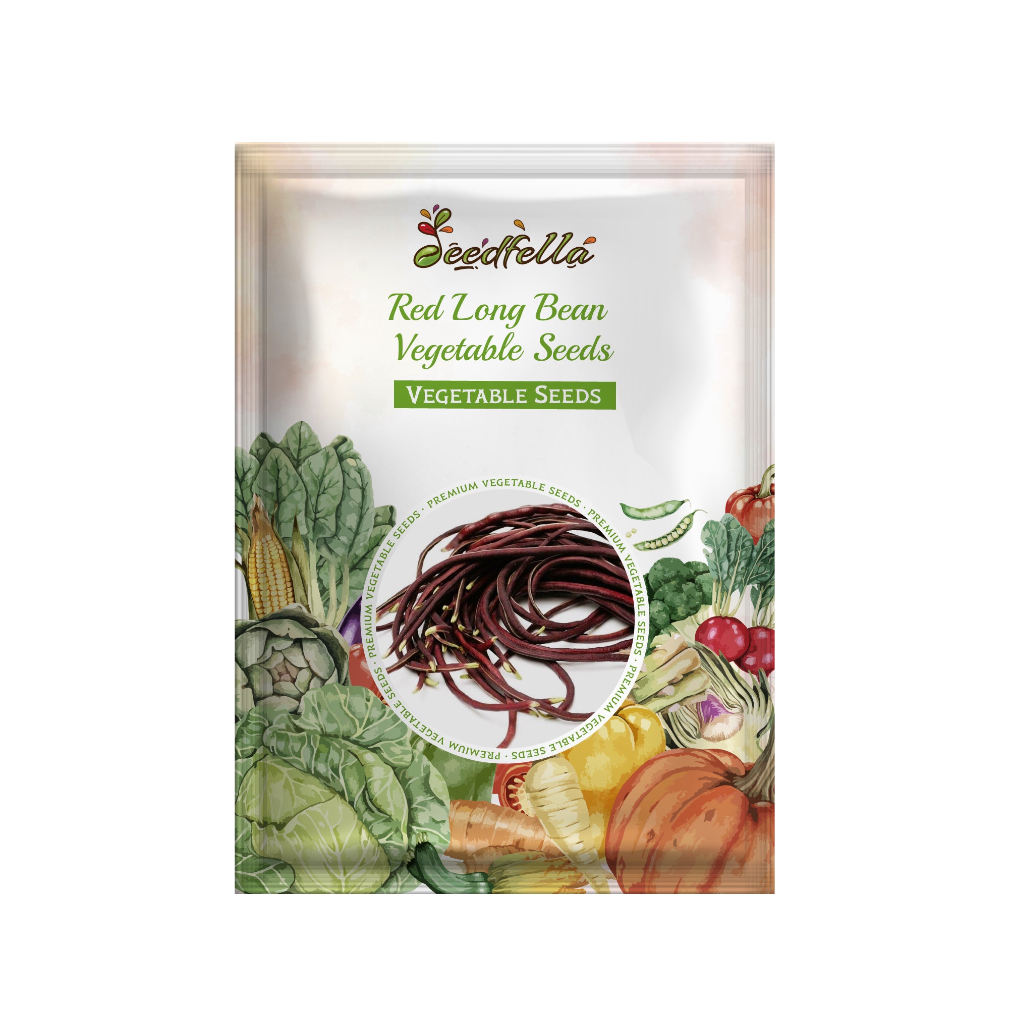 Ornamental Red Long Bean vine with long red pods