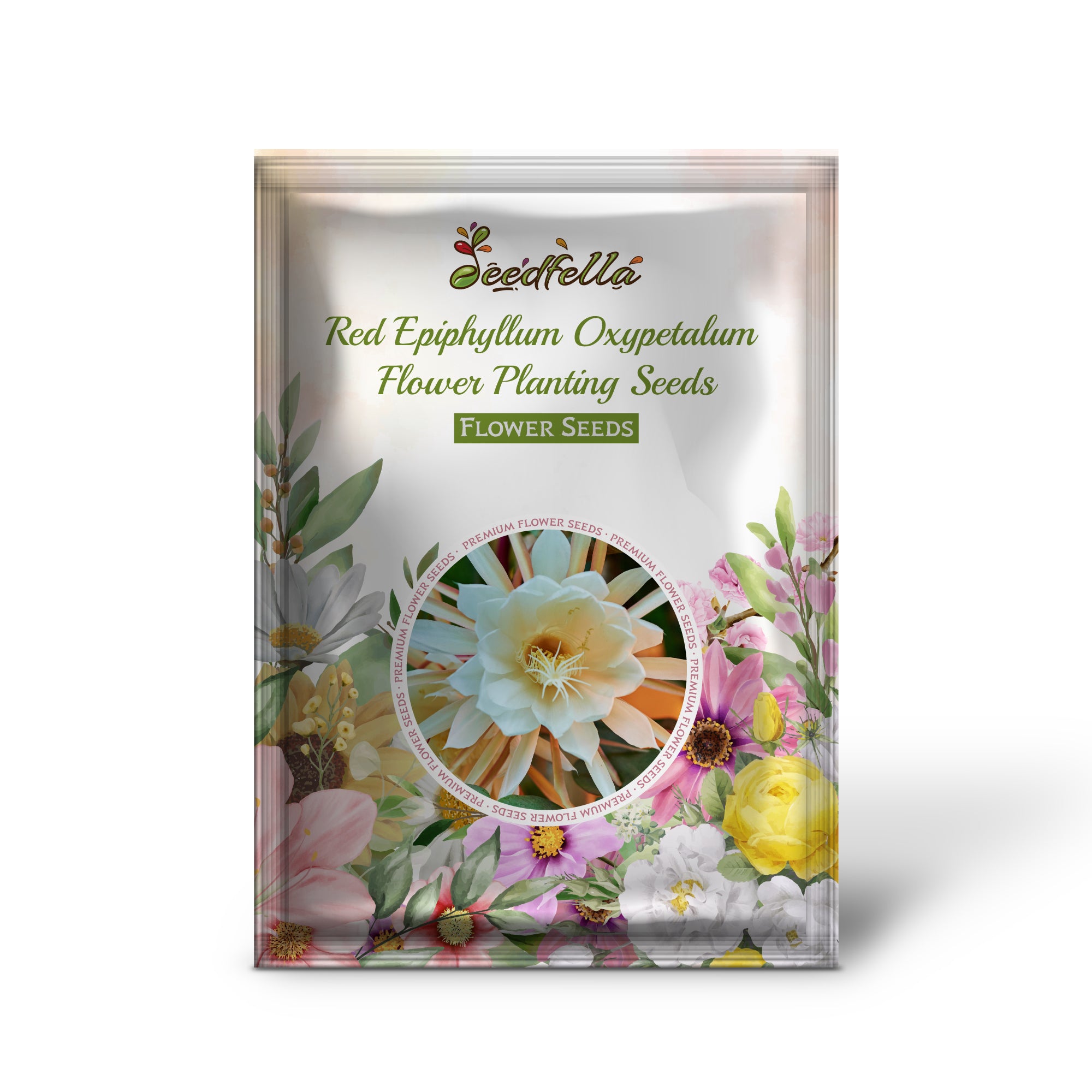 Red Night-Blooming Cactus in Full Bloom