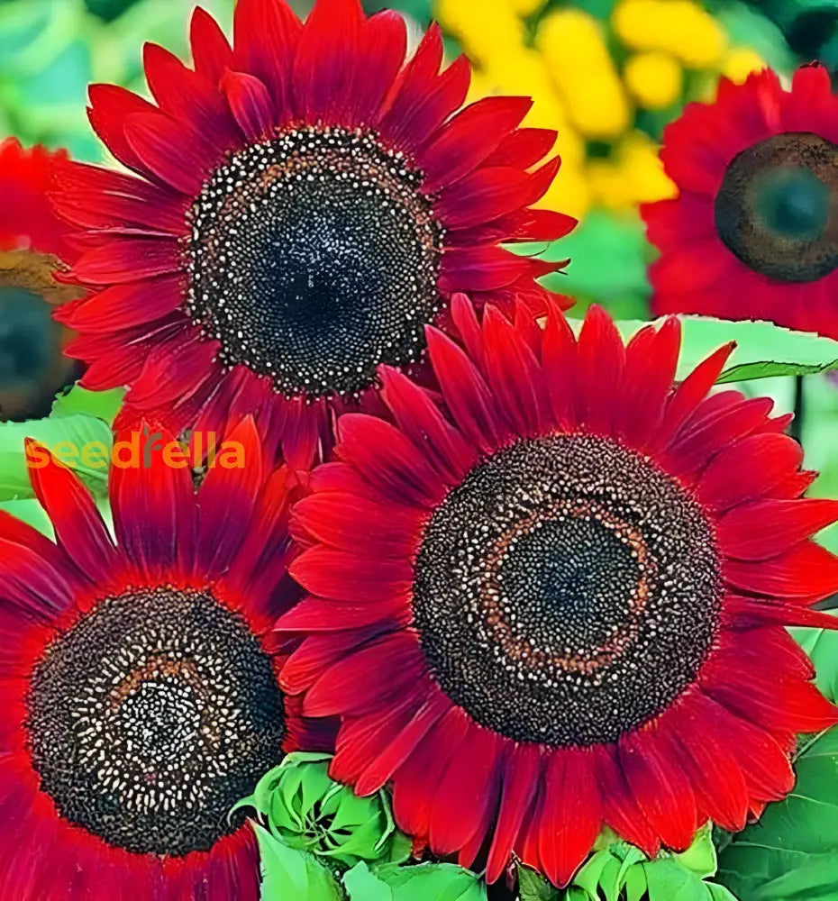 Red Sunflower Seeds For Planting - Vibrant Garden Blooms Flower