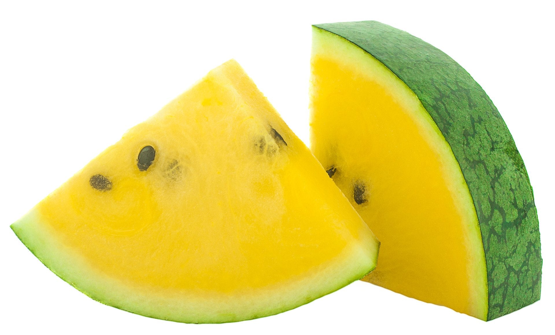 Ripe yellow watermelon fruit with sweet juicy flesh