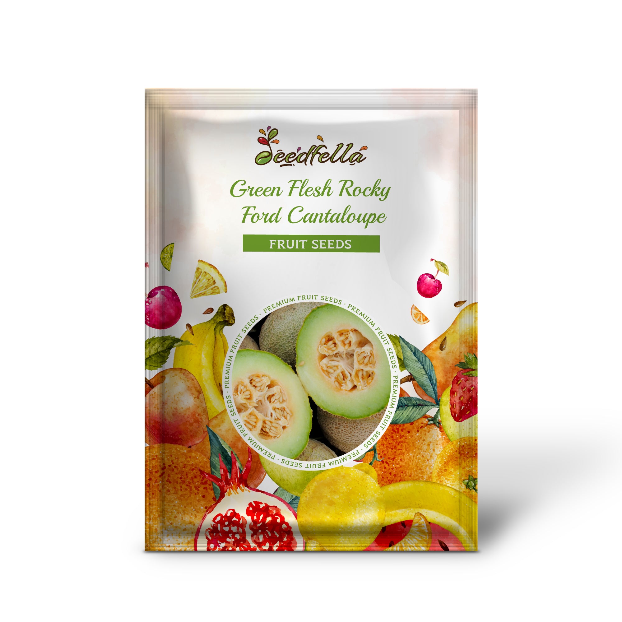 Green-fleshed Rocky Ford Cantaloupe melon close-up