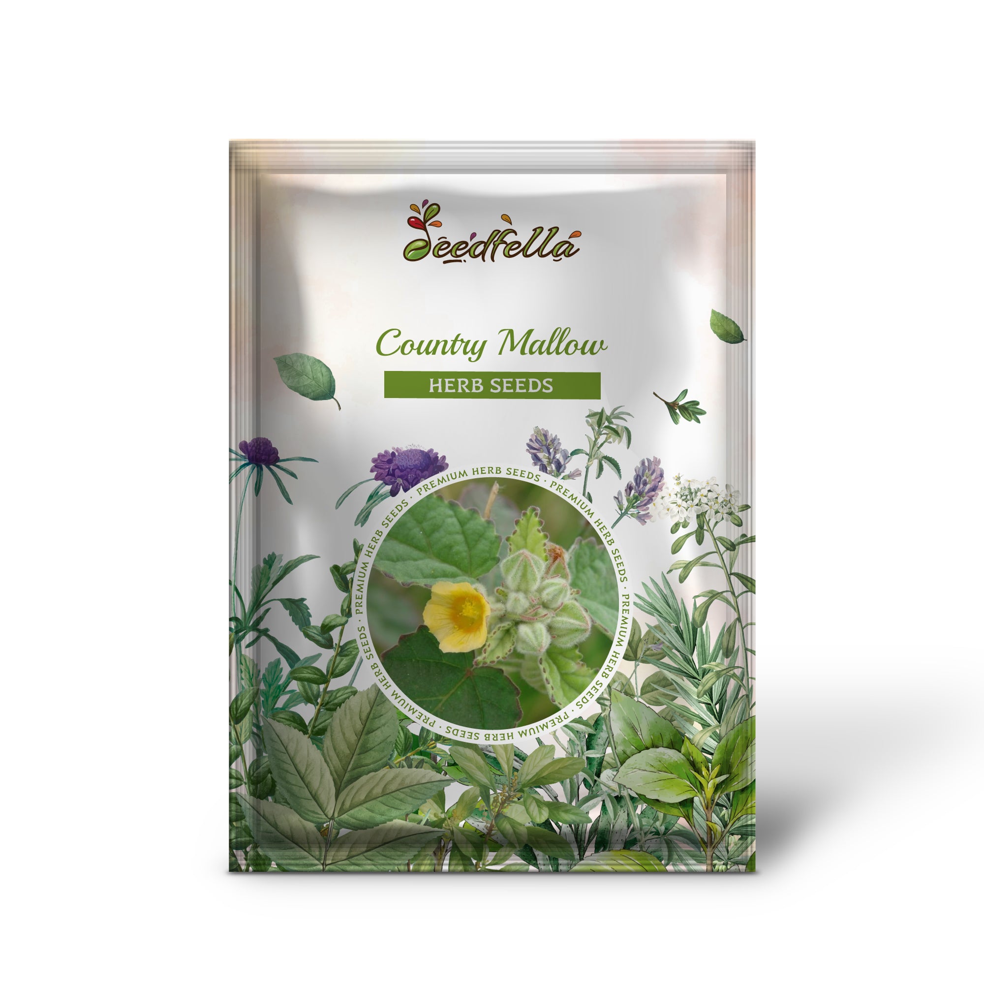 Close-up of Sida cordifolia yellow-orange flowers