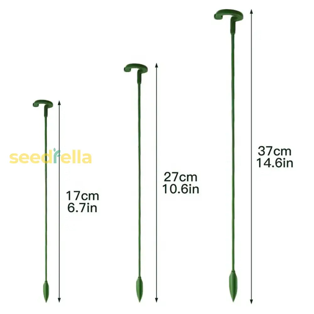 Single Stem Plant Support Stakes – Green Ring For Bonsai Orchids Roses And Potted Flowers Garden