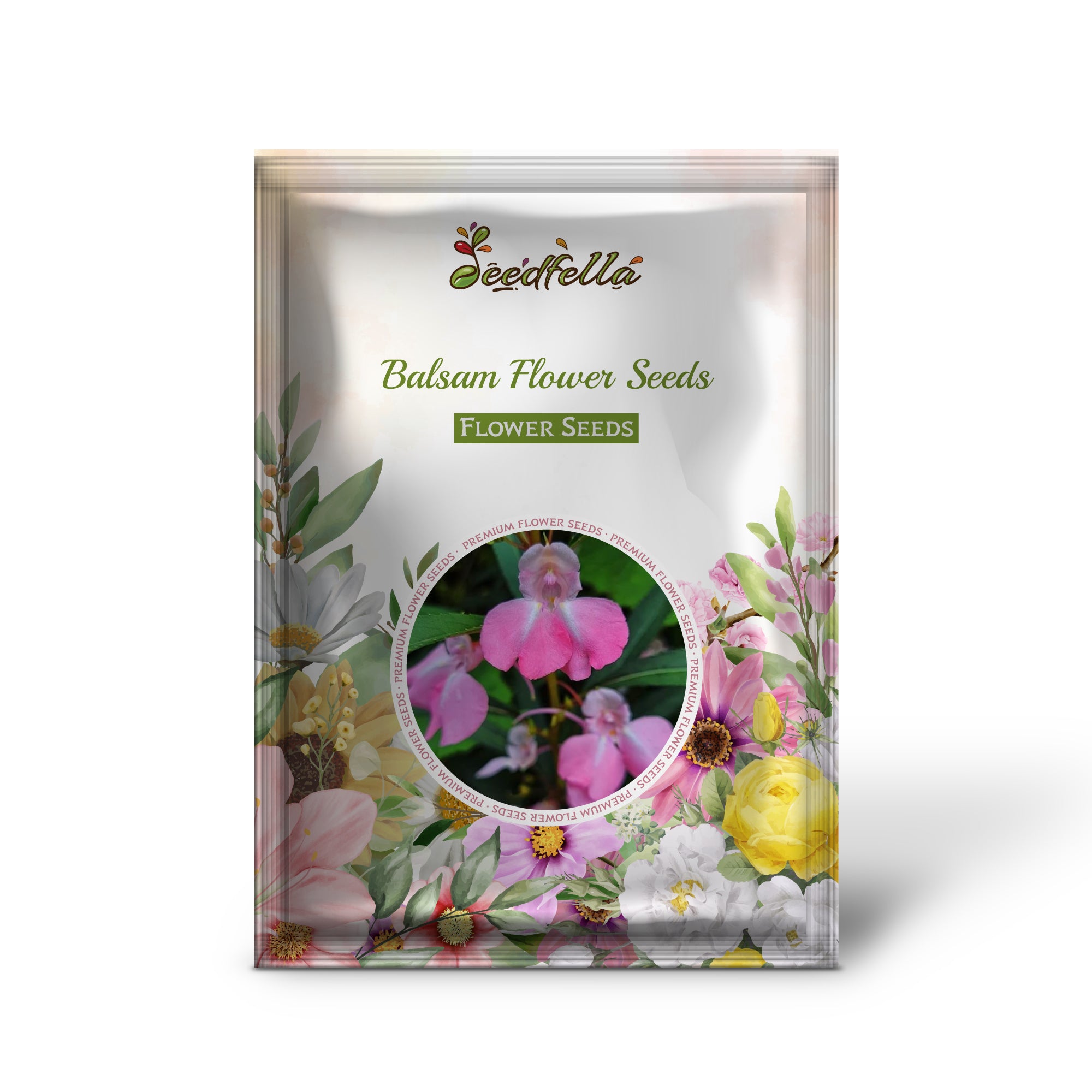 Soft Baby Pink Balsam Flowers in Bloom