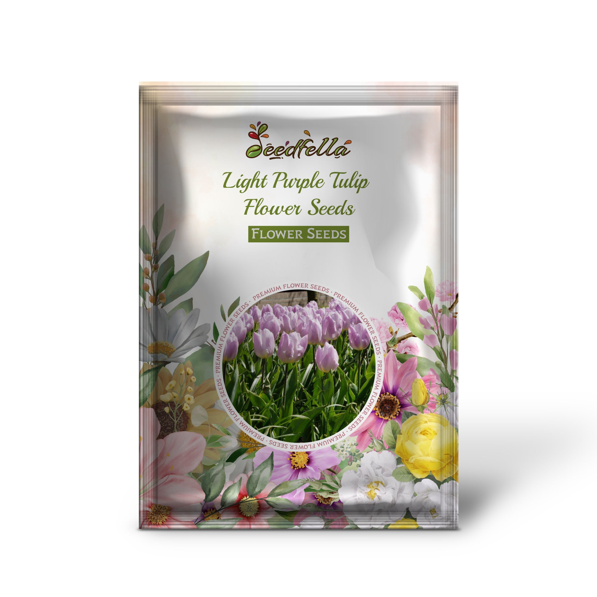 Soft Light Purple Tulip Flowers Blooming in Garden