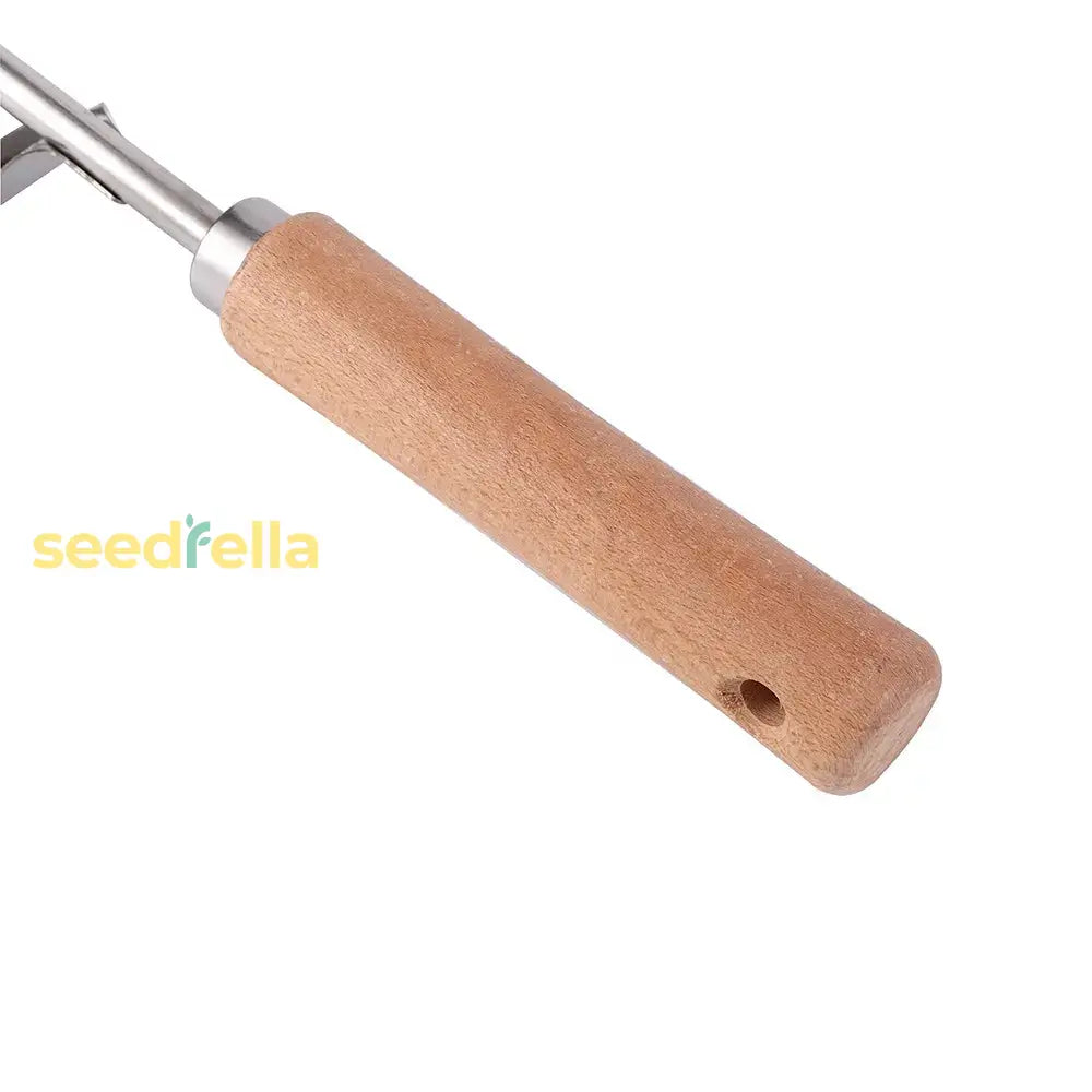 Stainless Steel Manual Weeding Tool With Wooden Handle – Ideal For Digging Transplanting And Weed